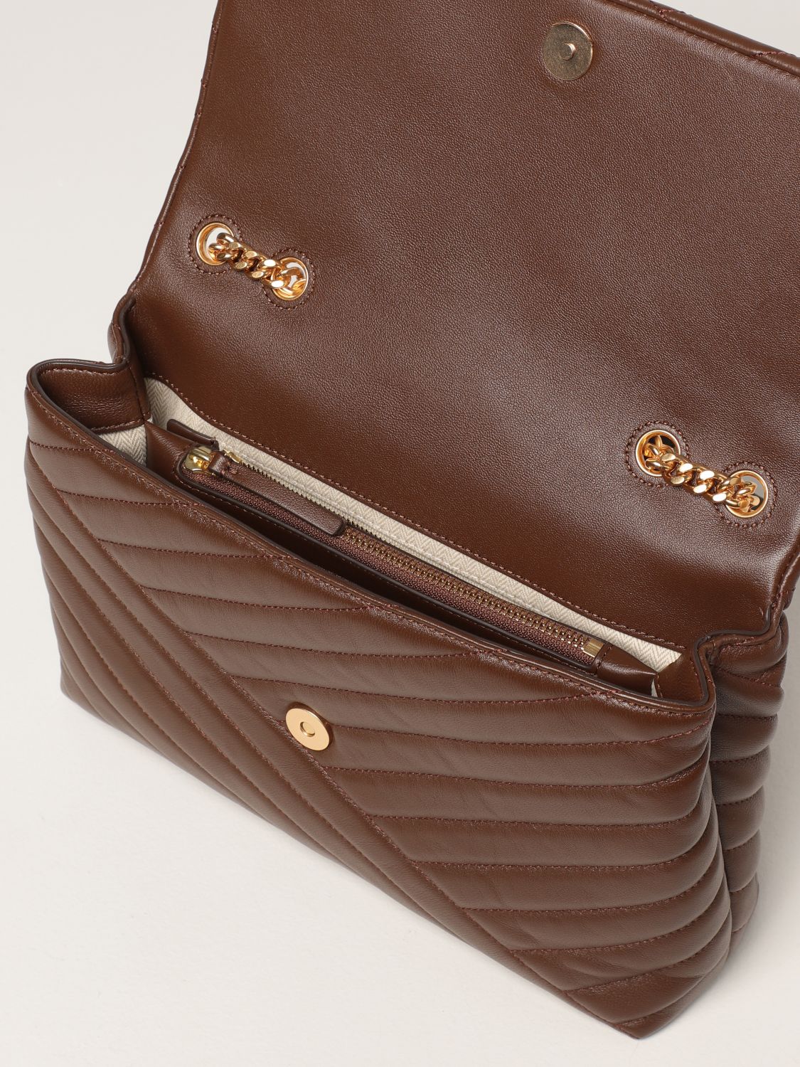 TORY BURCH: Kira bag in quilted leather - Brown | Tory Burch crossbody bags  58465 online on 