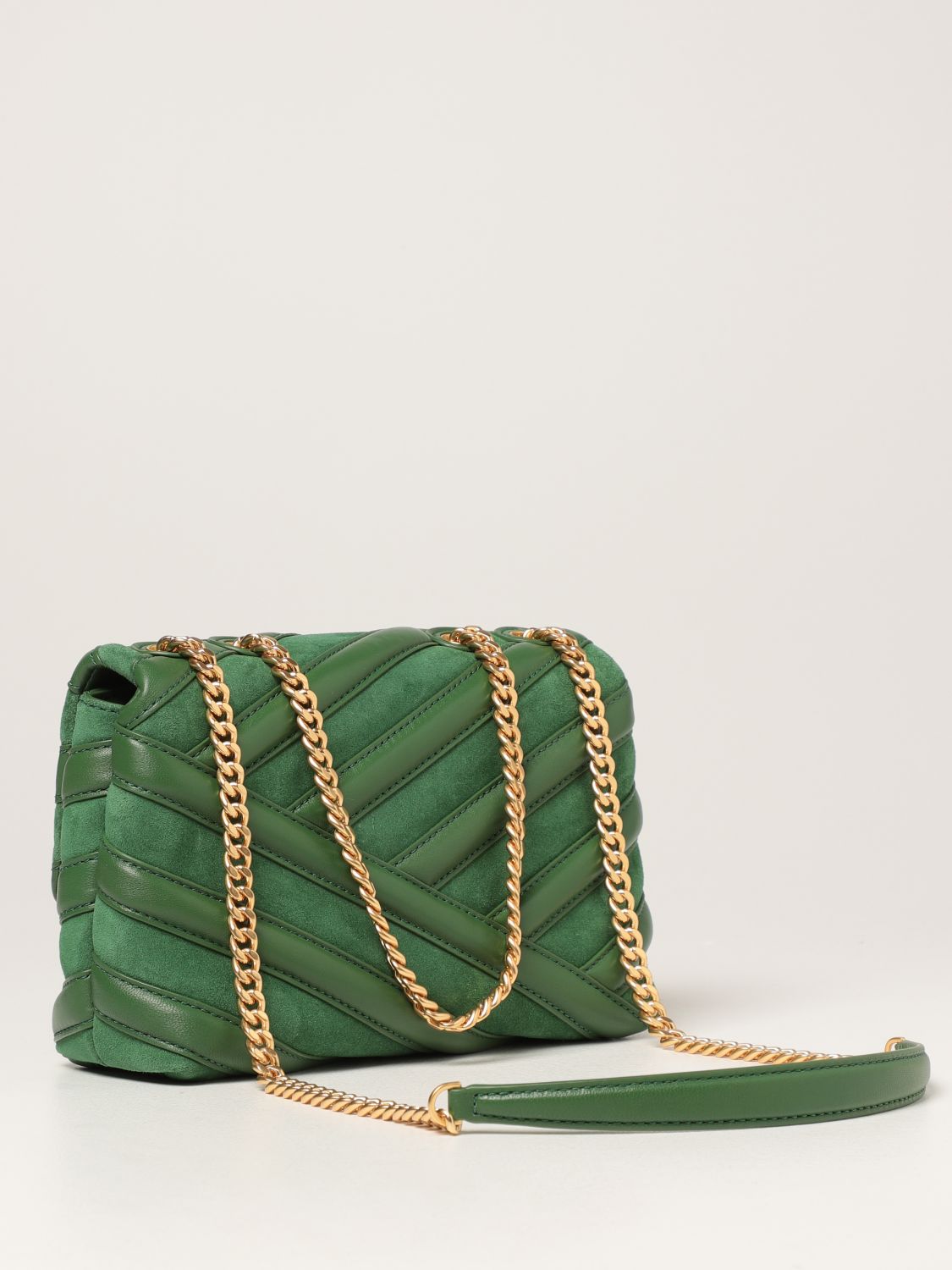 TORY BURCH: Kira bag in suede and leather - Green | Tory Burch ...