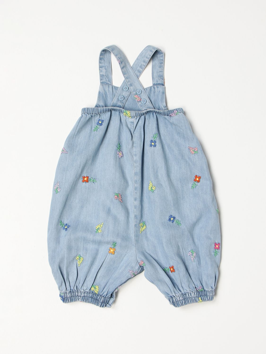 Tracksuits Stella Mccartney: Stella McCartney denim dungarees with floral embroidery multicolor 2