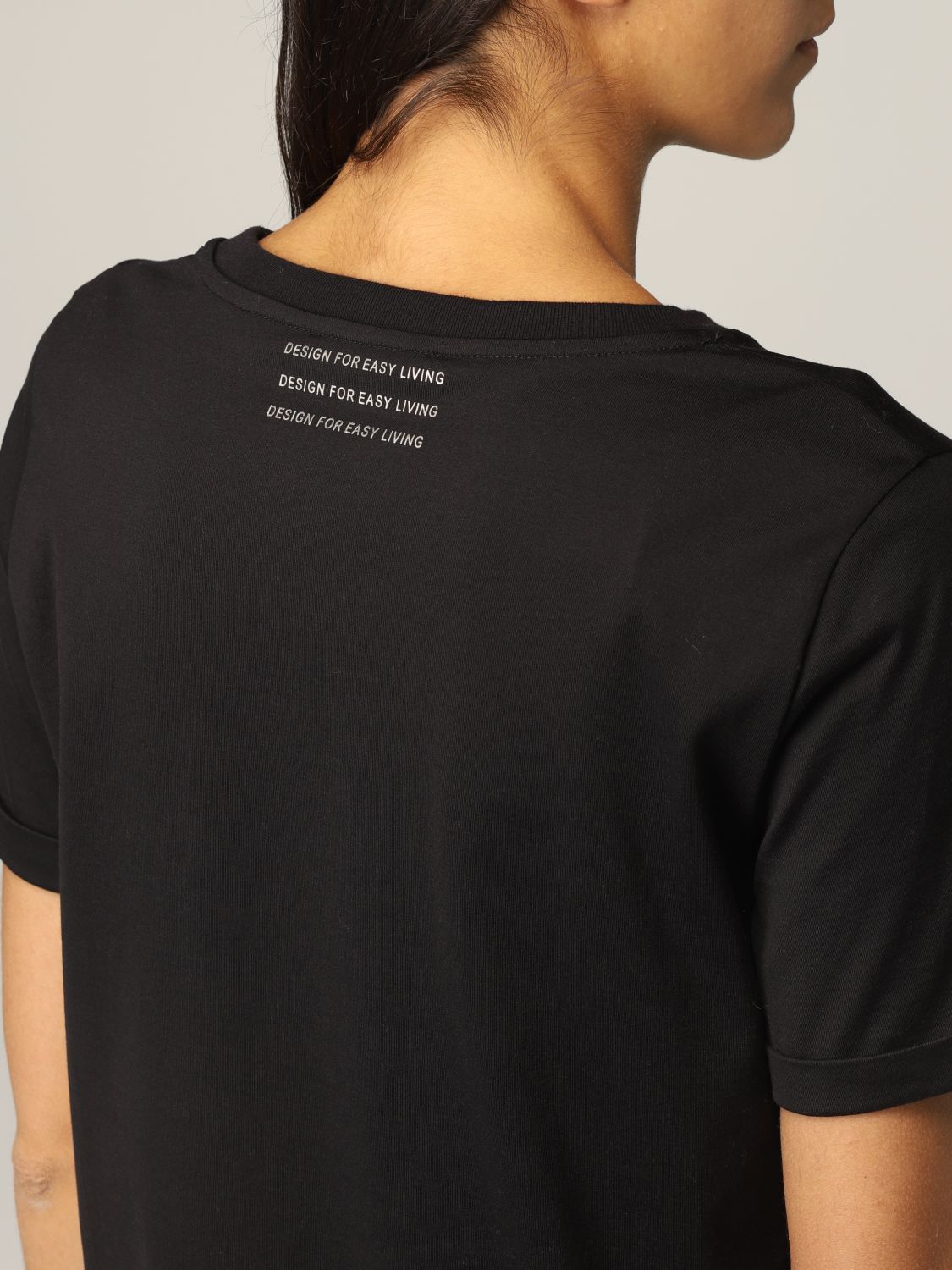T-shirt S Max Mara: T-shirt basic S Max Mara in cotone nero 5
