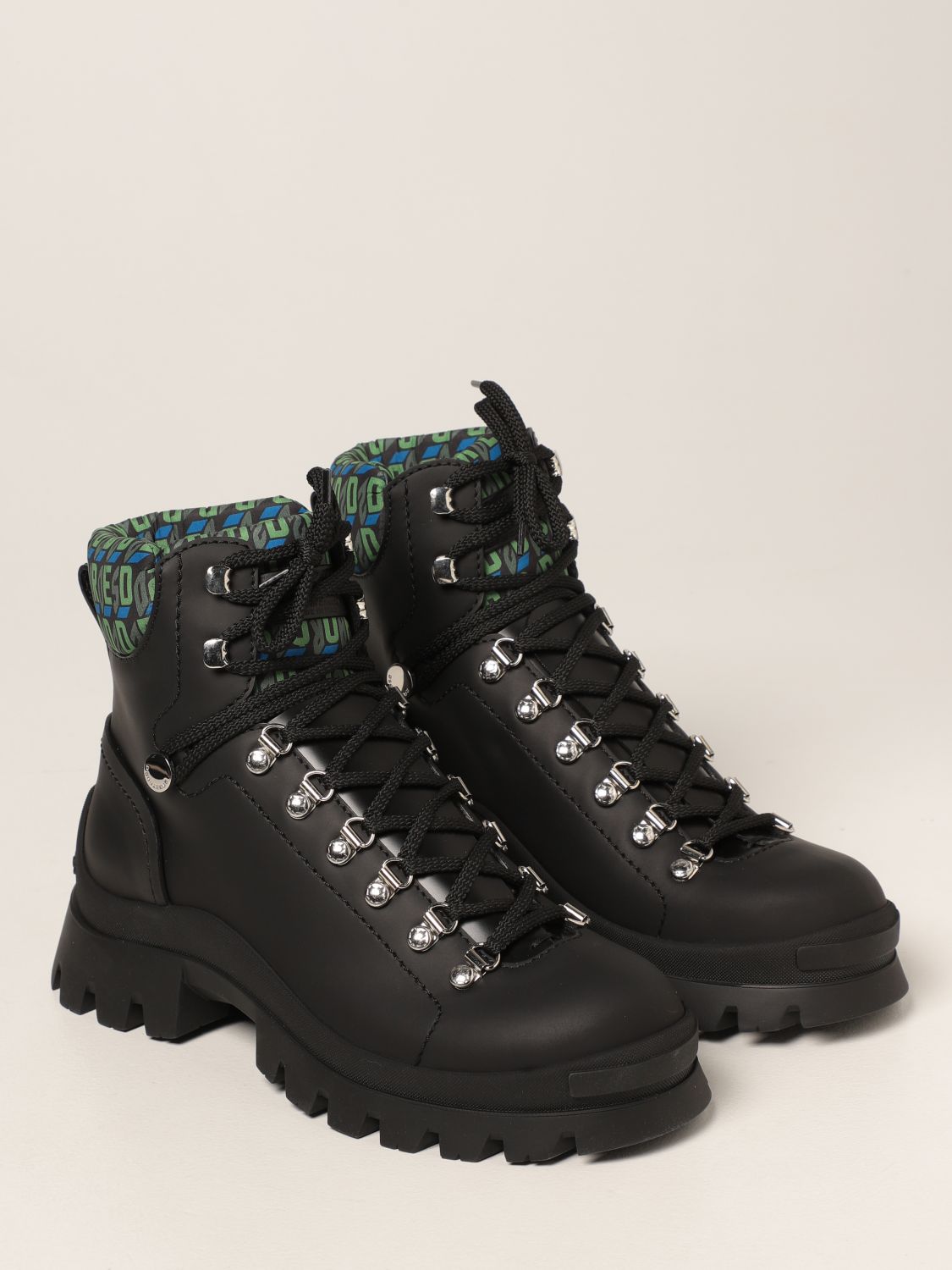 DSQUARED2: boots in rubberized leather - Black | Dsquared2 boots