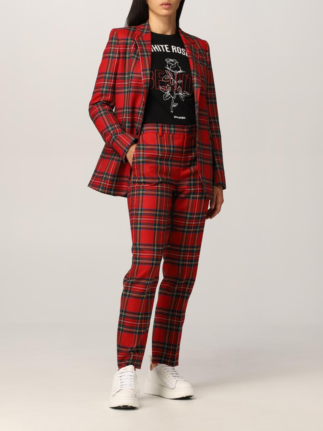 red tartan pants womens