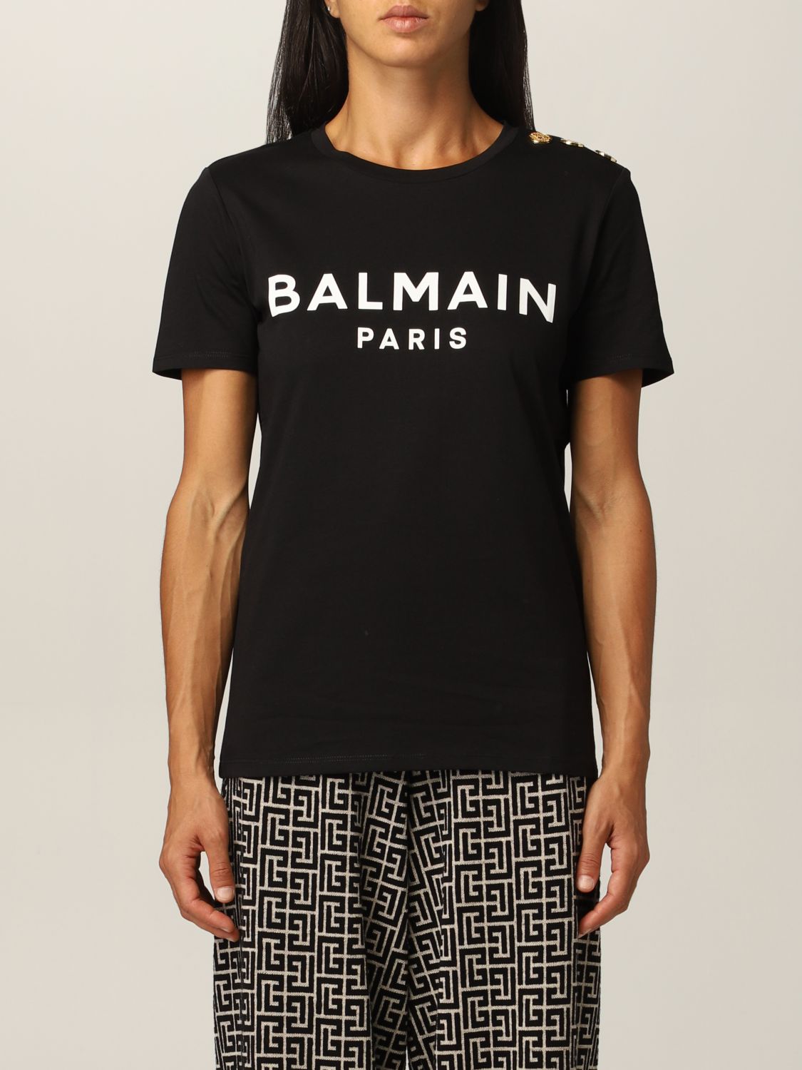 Camiseta Balmain: Camiseta mujer Balmain negro 1