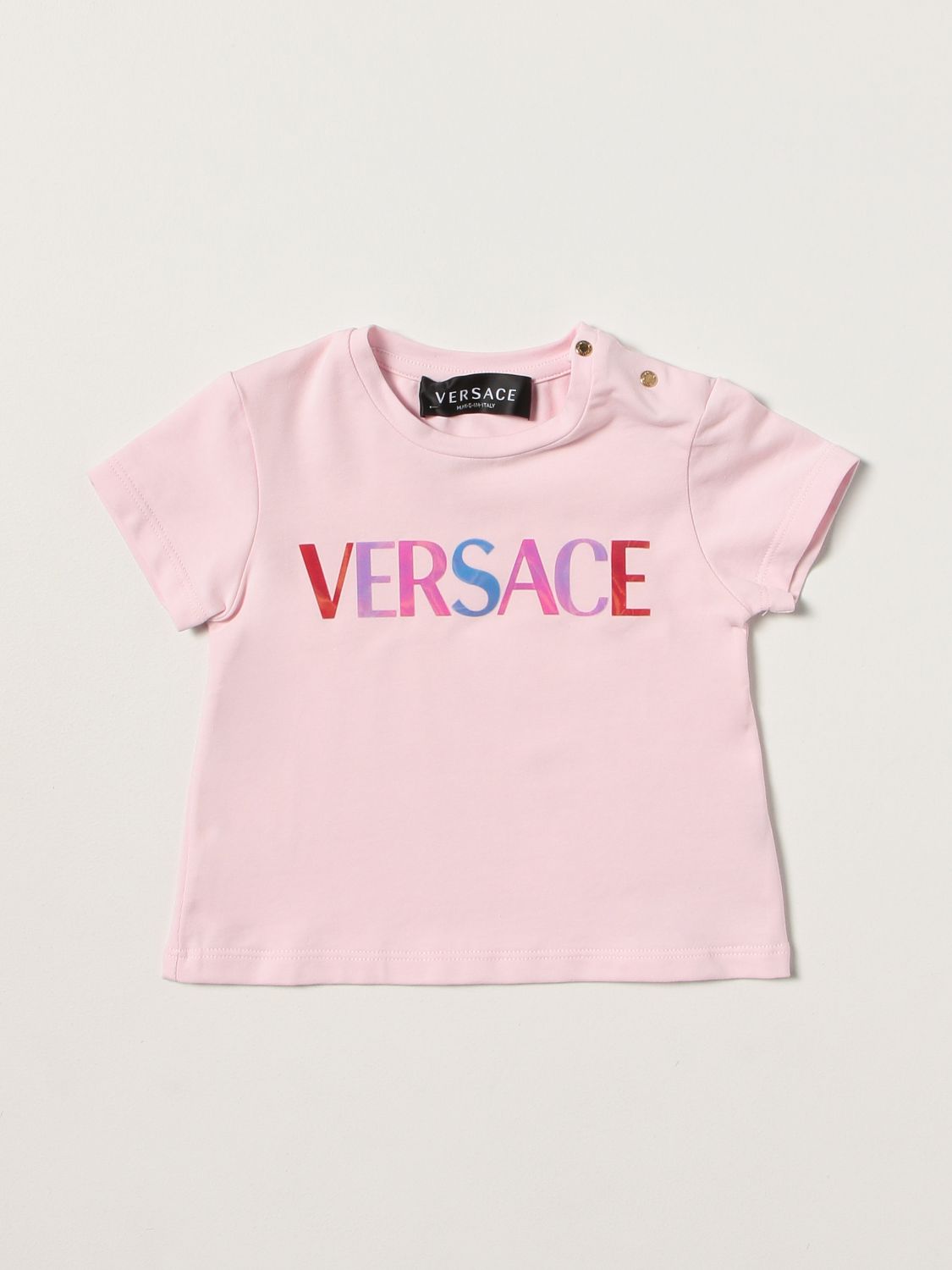 YOUNG VERSACE: Versace Young logo T-shirt - Baby Pink | Young Versace t ...