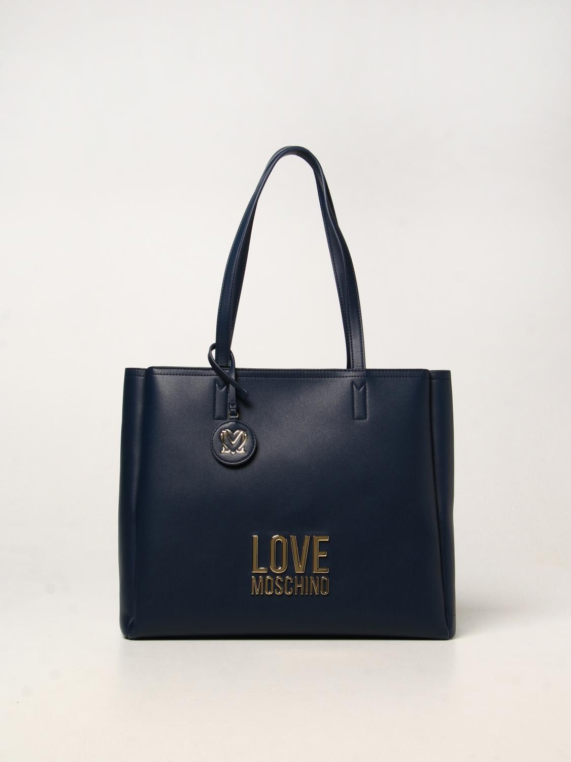 LOVE MOSCHINO bag in synthetic leather with logo Navy Love