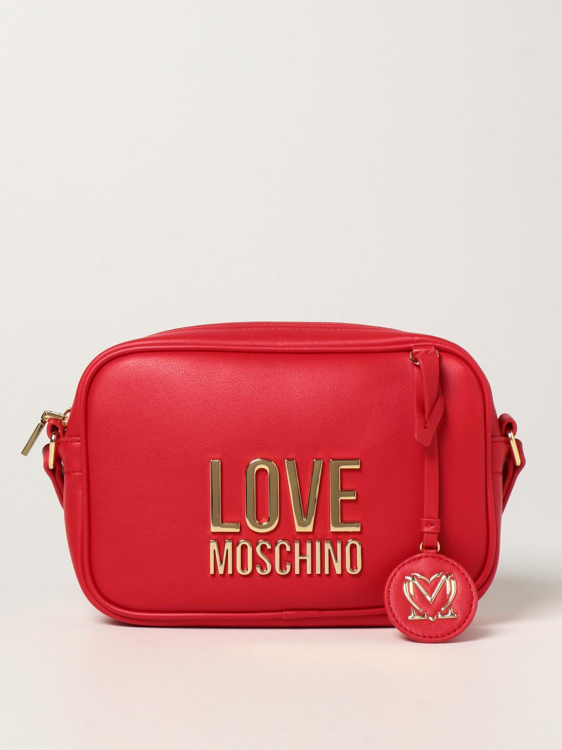 LOVE MOSCHINO shoulder bag in synthetic leather with logo Red Love