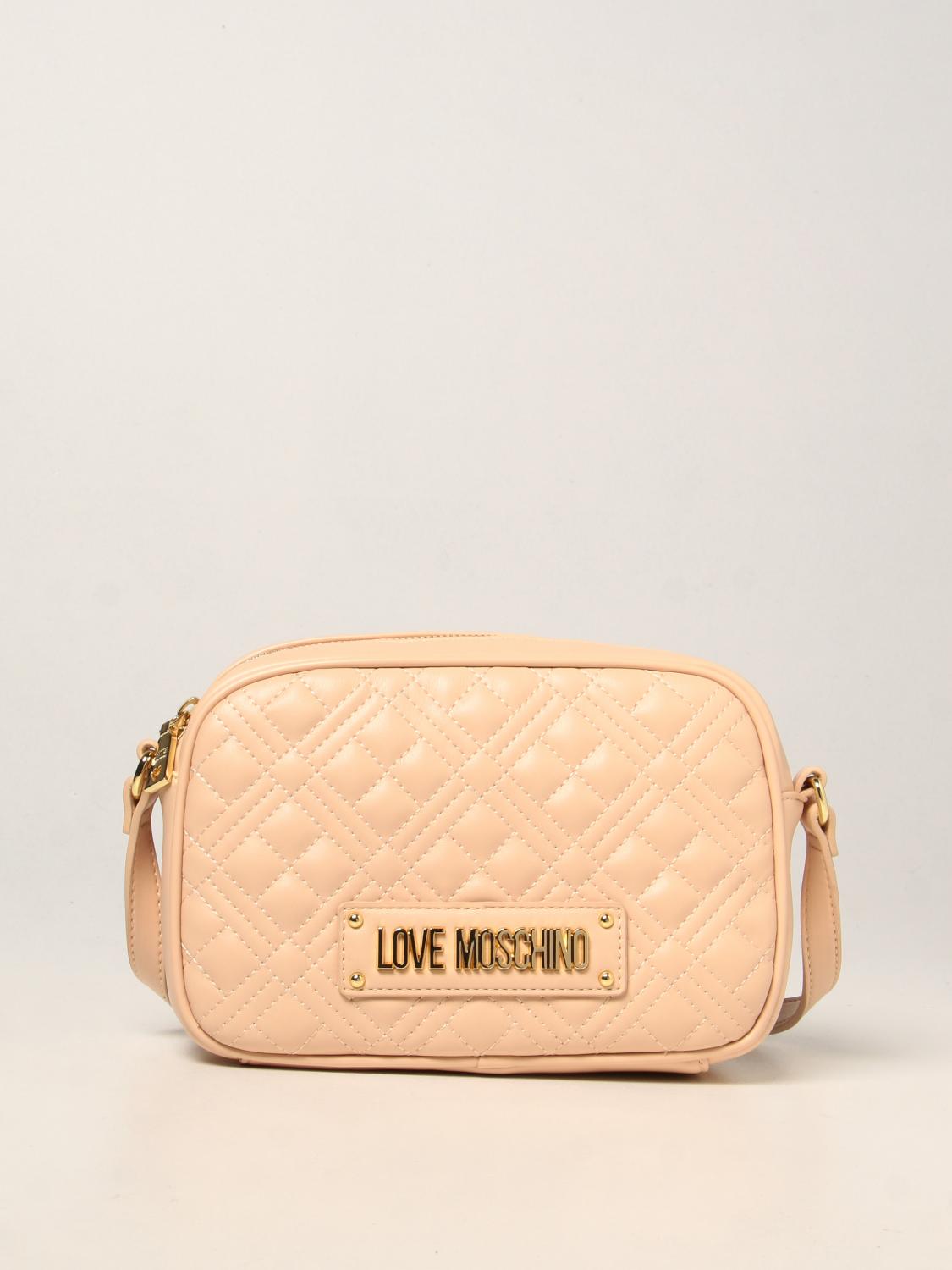 LOVE MOSCHINO bag in quilted leather with logo Natural Love