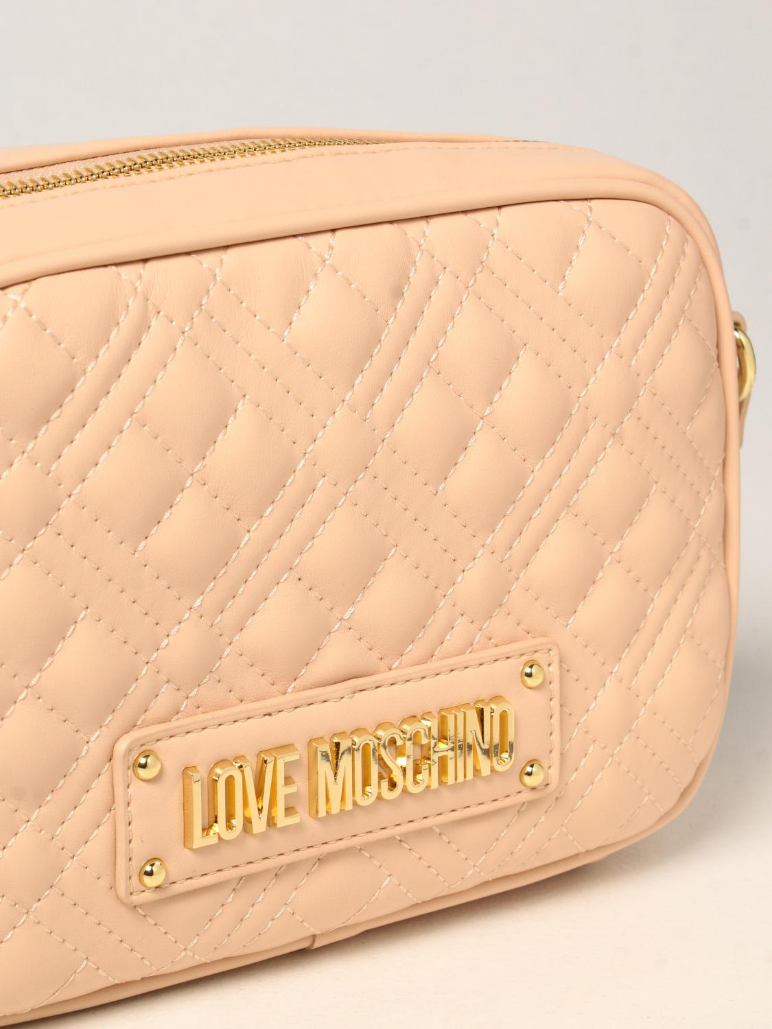 LOVE MOSCHINO bag in quilted leather with logo Natural Love