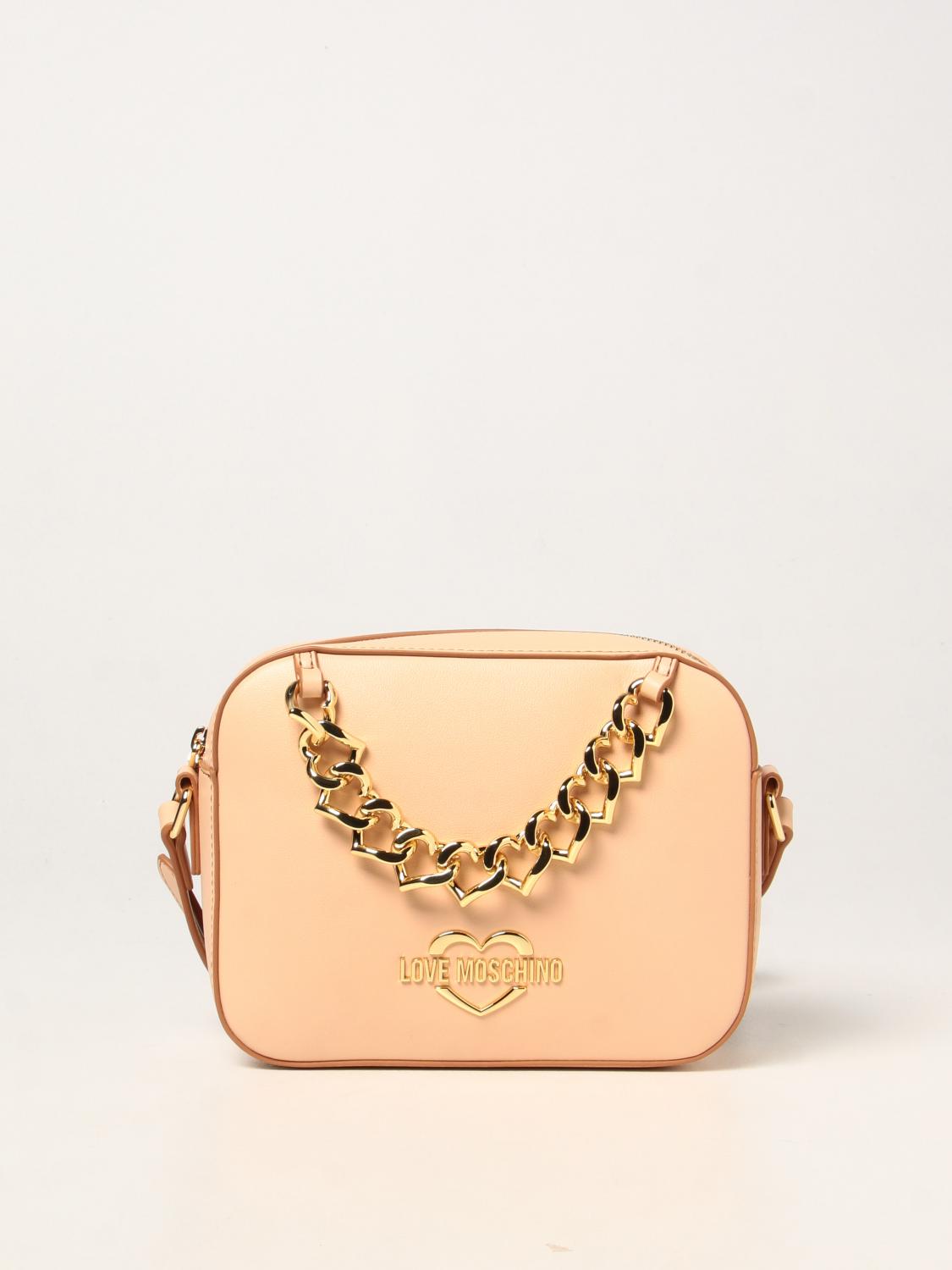 LOVE MOSCHINO bag in synthetic leather with chain Natural Love