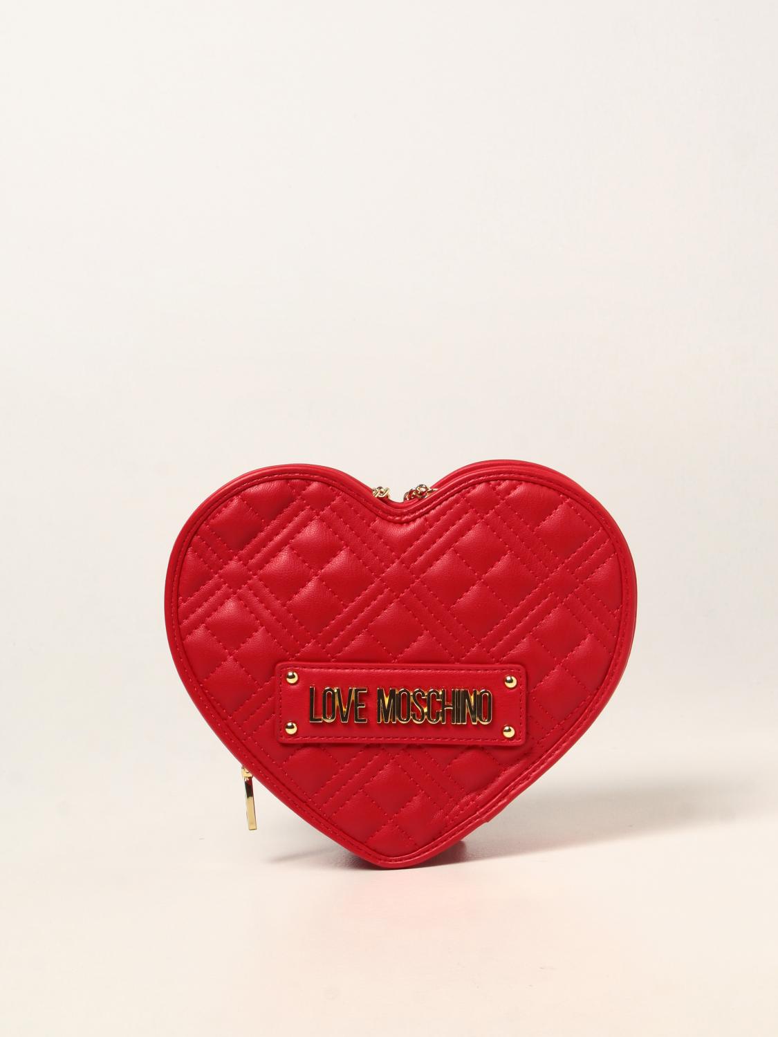 LOVE MOSCHINO bag in quilted leather with logo Red Love Moschino