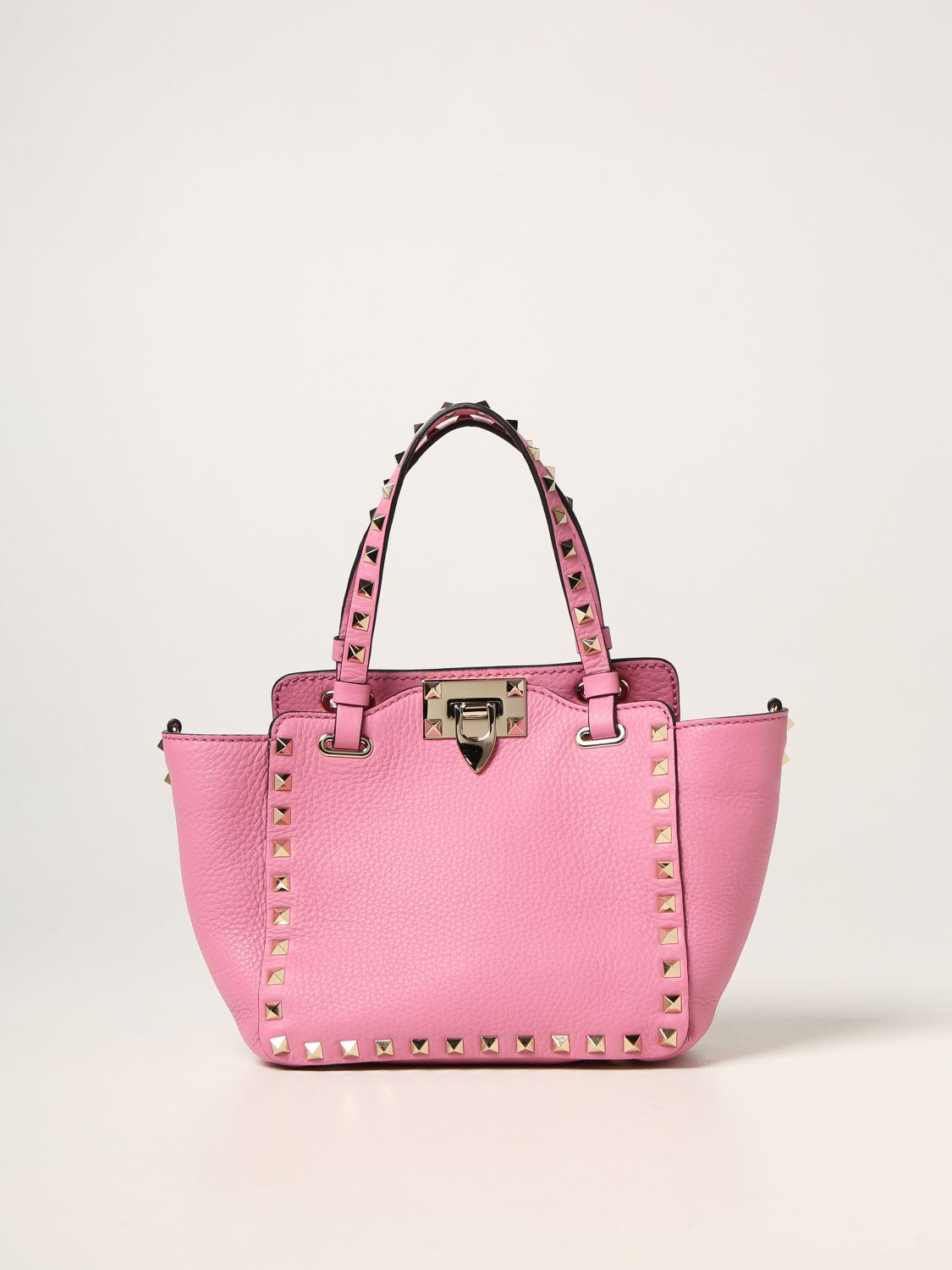 Valentino Garavani Rockstud Tote Rigid Leather Small Pink 2323267
