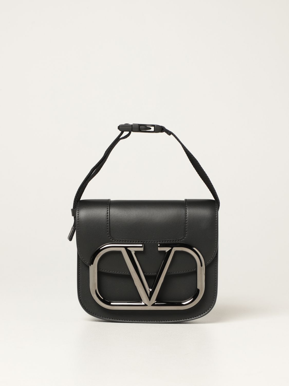 VALENTINO GARAVANI: Supervee leather shoulder bag - Black