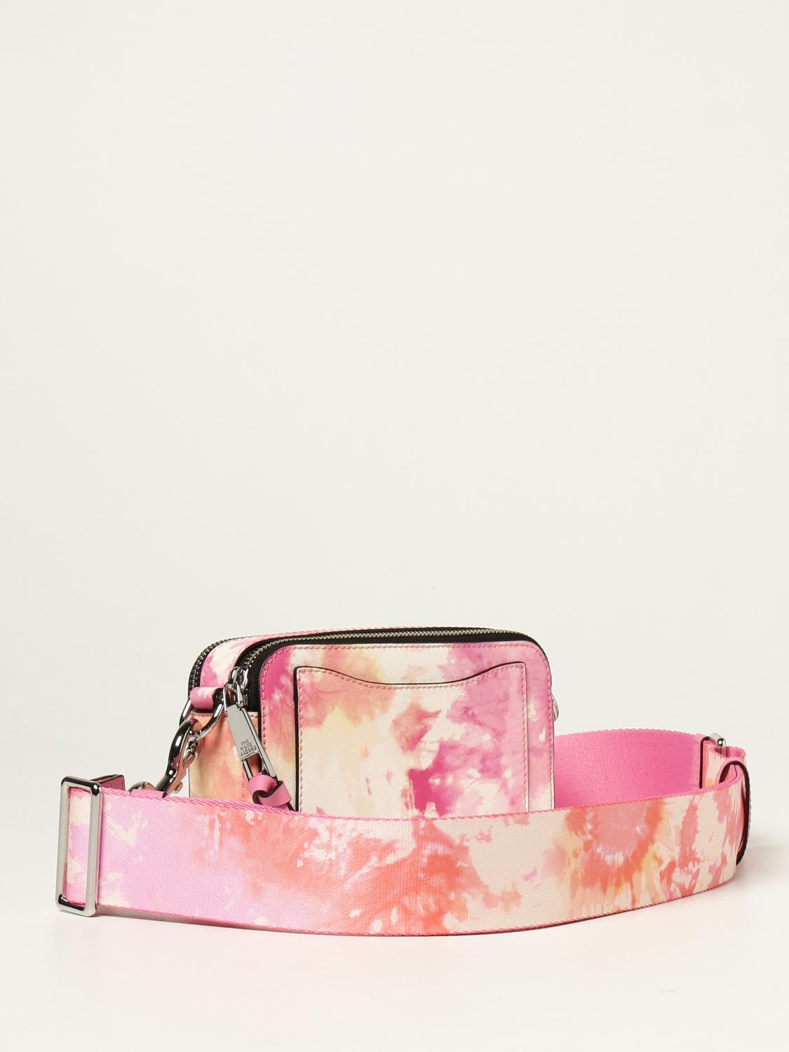 MARC JACOBS The Tie Dye Snapshot bag in saffiano leather Pink Marc