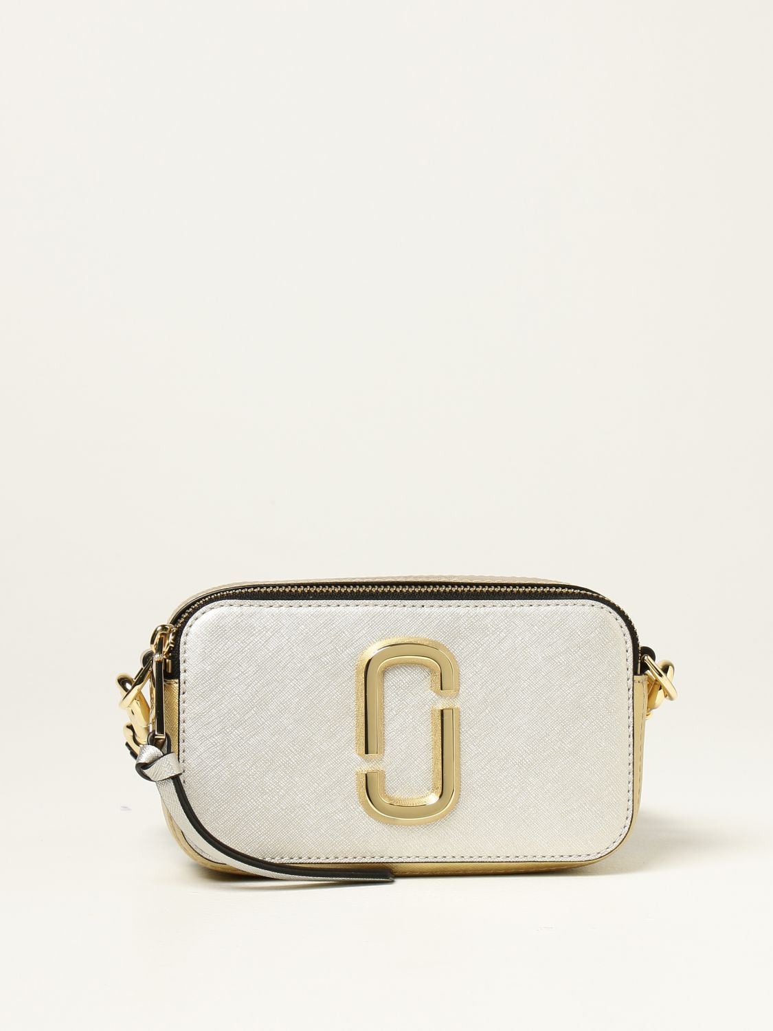 MARC JACOBS: The Snapshot bag in saffiano leather - Platinum  Marc Jacobs  crossbody bags H129L01PF21 online at
