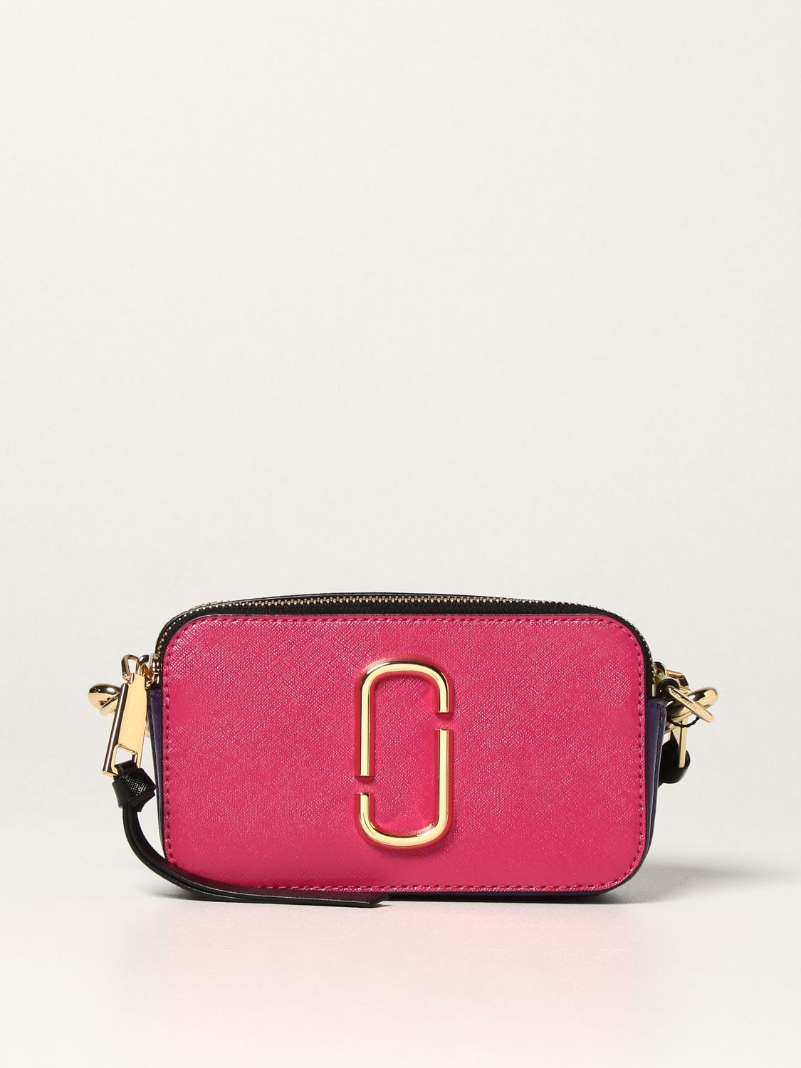 MARC JACOBS: The Snapshot bag in tricolor saffiano leather - Peony ...
