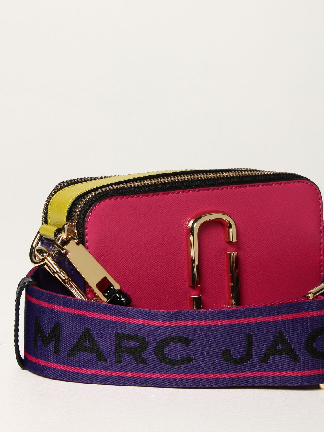 MARC JACOBS: The Snapshot bag in tricolor saffiano leather - Apple Green |  Marc Jacobs crossbody bags M0012007 online at