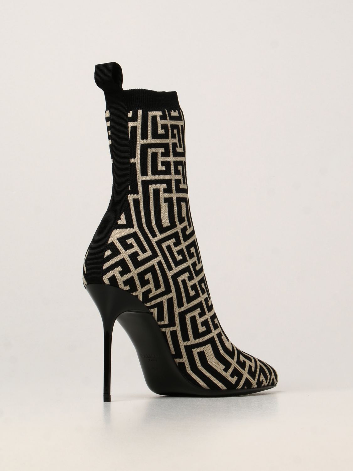 Shop Balmain Skye-Mini Jacquard Ankle Boots