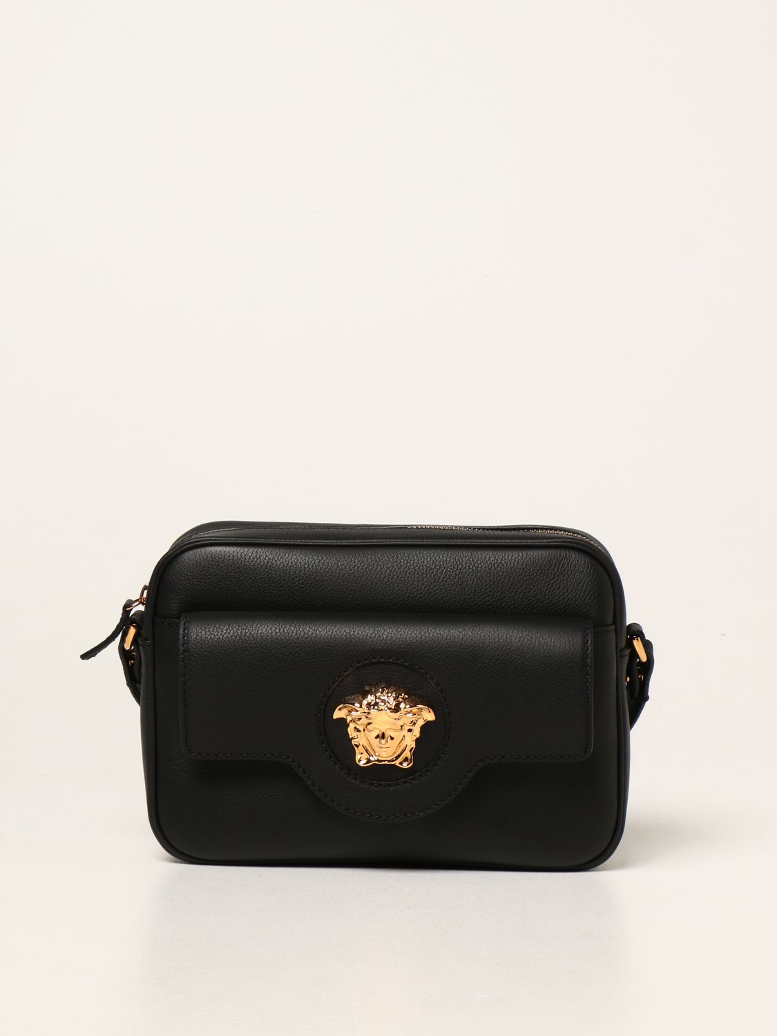 La medusa leather crossbody bag Versace Black in Leather - 31170573