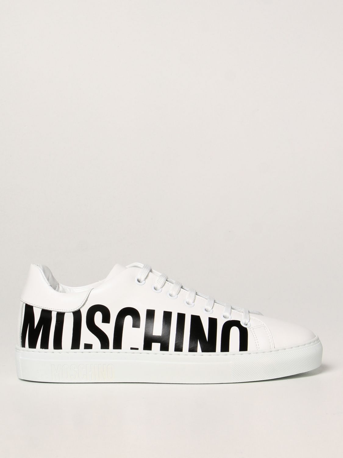 运动鞋 Moschino Couture: Moschino Couture Logo 皮革运动鞋 白色 1
