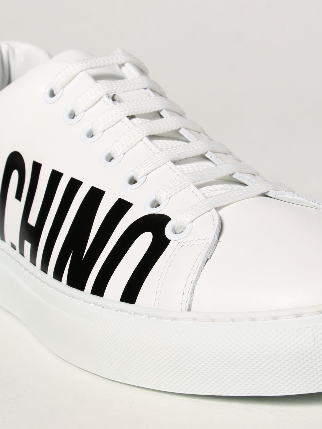 运动鞋 Moschino Couture: Moschino Couture Logo 皮革运动鞋 白色 4