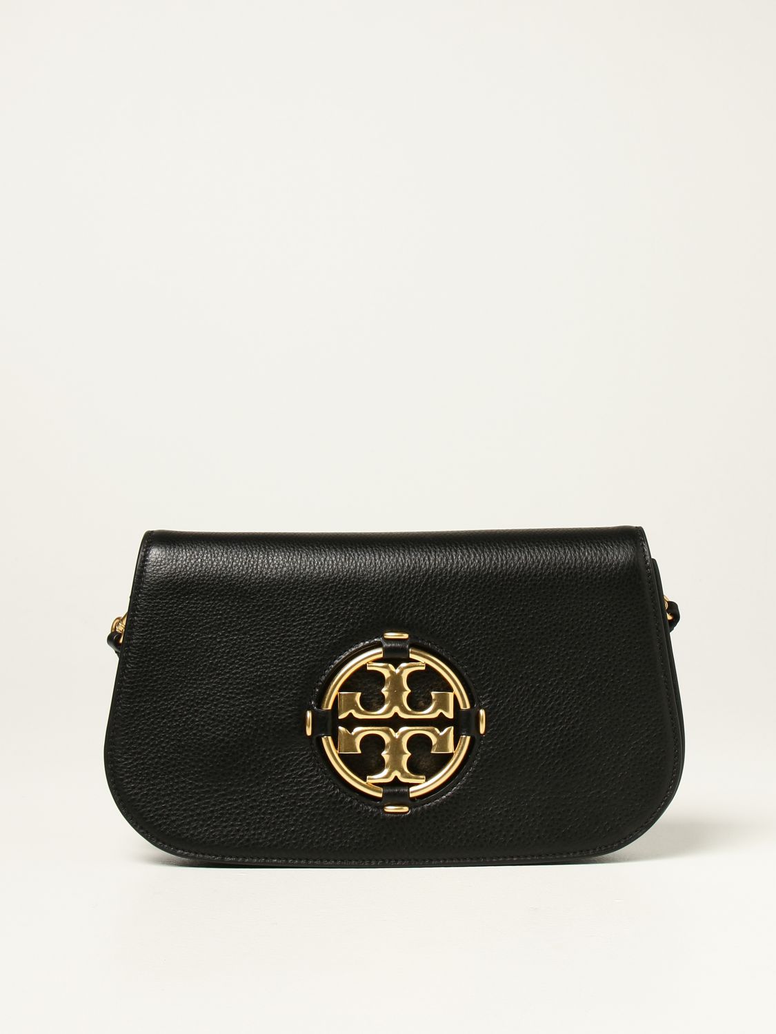 TORY BURCH: Miller bag in grained leather with emblem - Black | Tory Burch  crossbody bags 81971 online on 