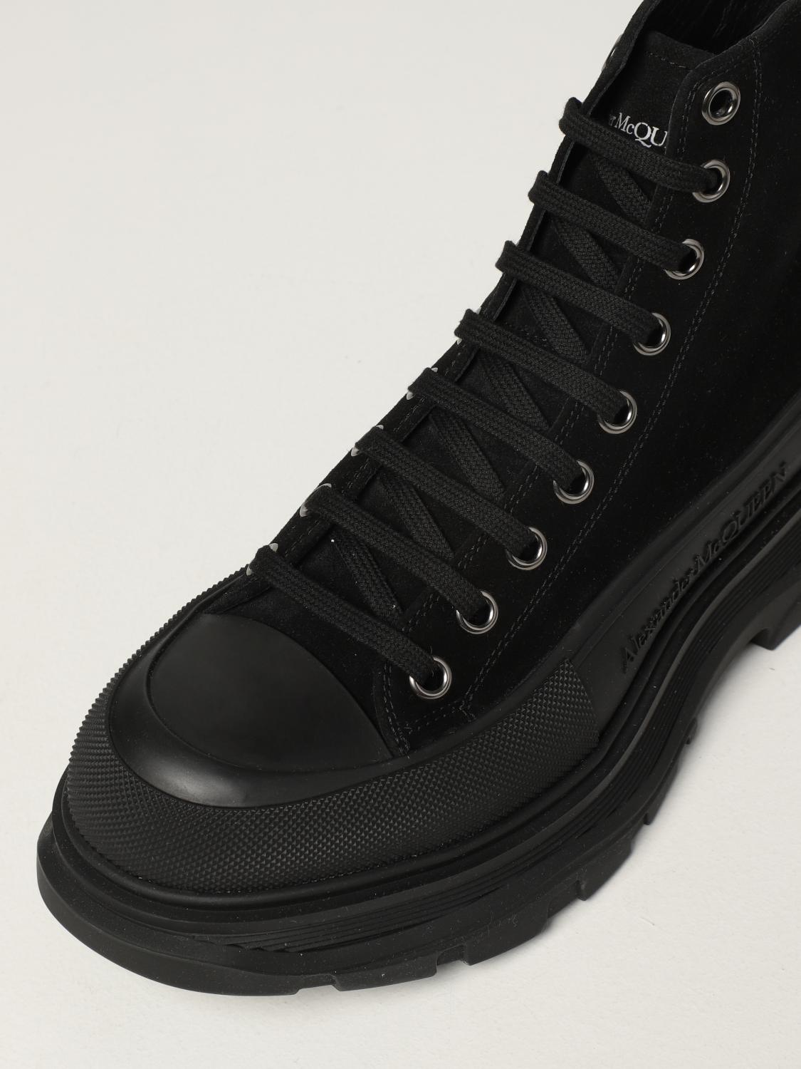 ALEXANDER MCQUEEN: Stivaletto in camoscio - Nero | Stivaletti Alexander  Mcqueen 627206 WHBGU GIGLIO.COM