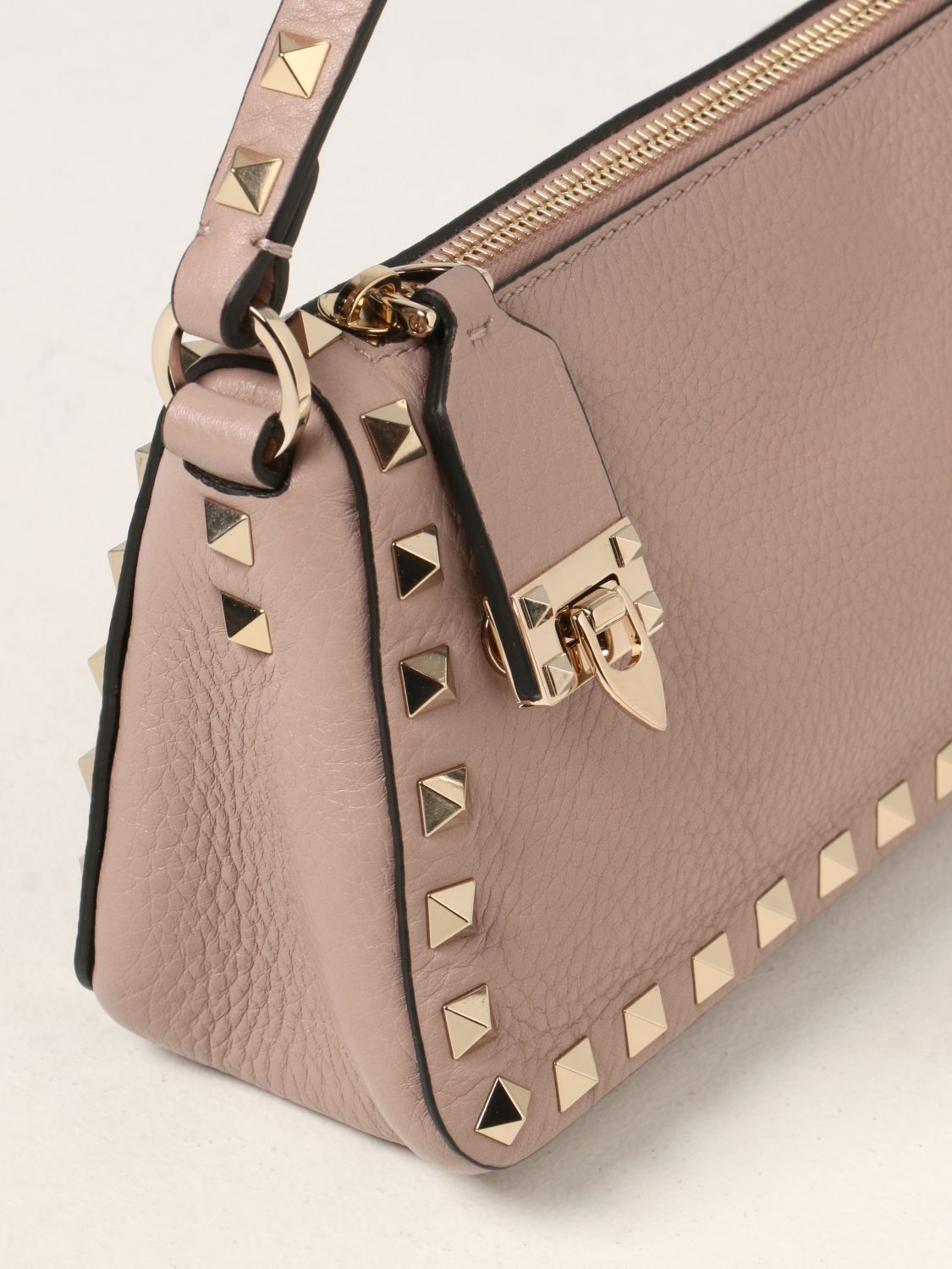 VALENTINO GARAVANI: Rockstud bag in grained leather - Pink  Valentino  Garavani mini bag 2W0P0W07VSH online at