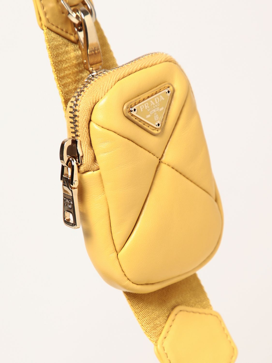 肩包 Prada: Prada System 贴片小羊皮手袋 黄色 5
