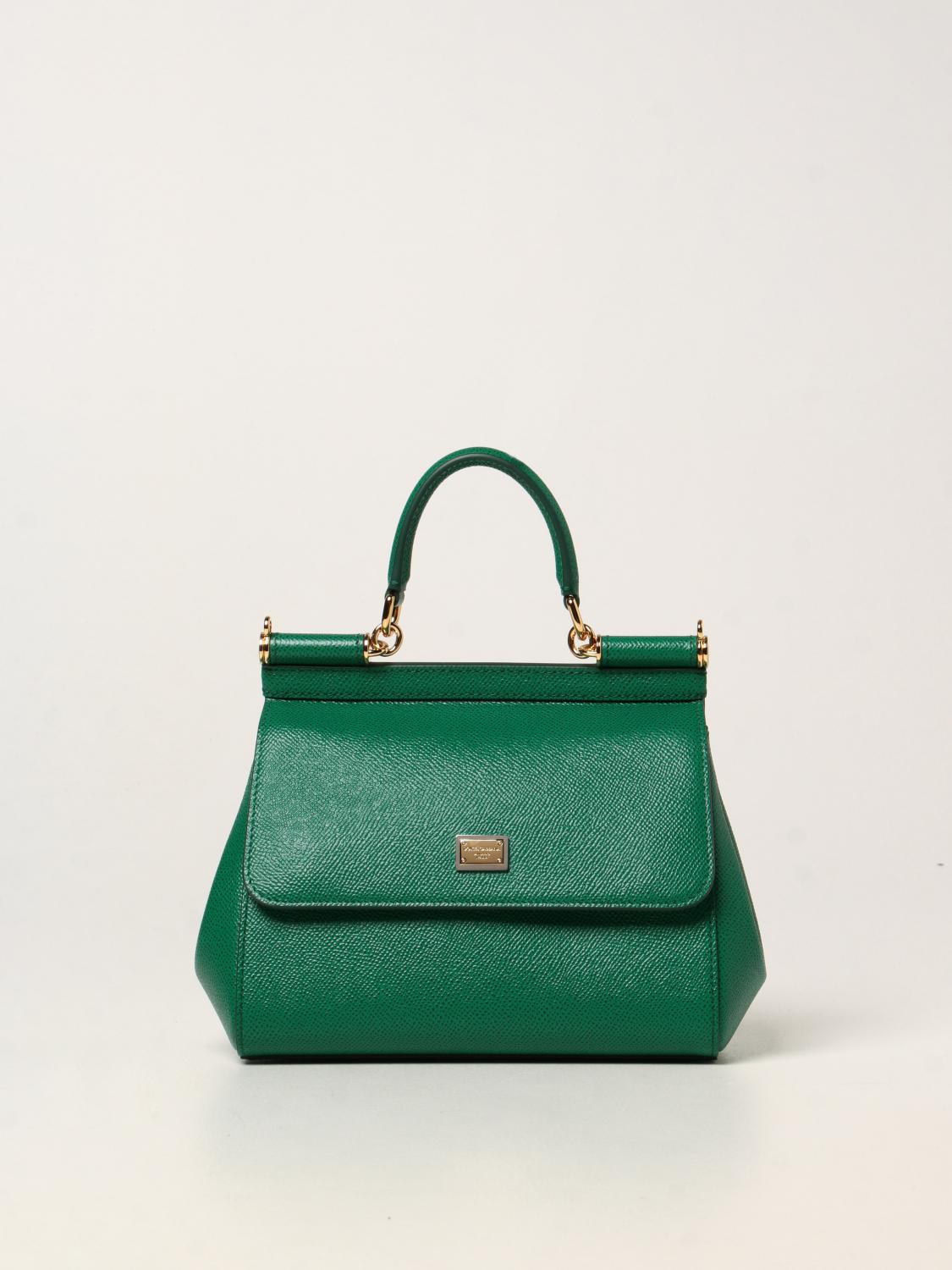 DOLCE & GABBANA: Sicily bag in grained calfskin - Emerald | Dolce ...