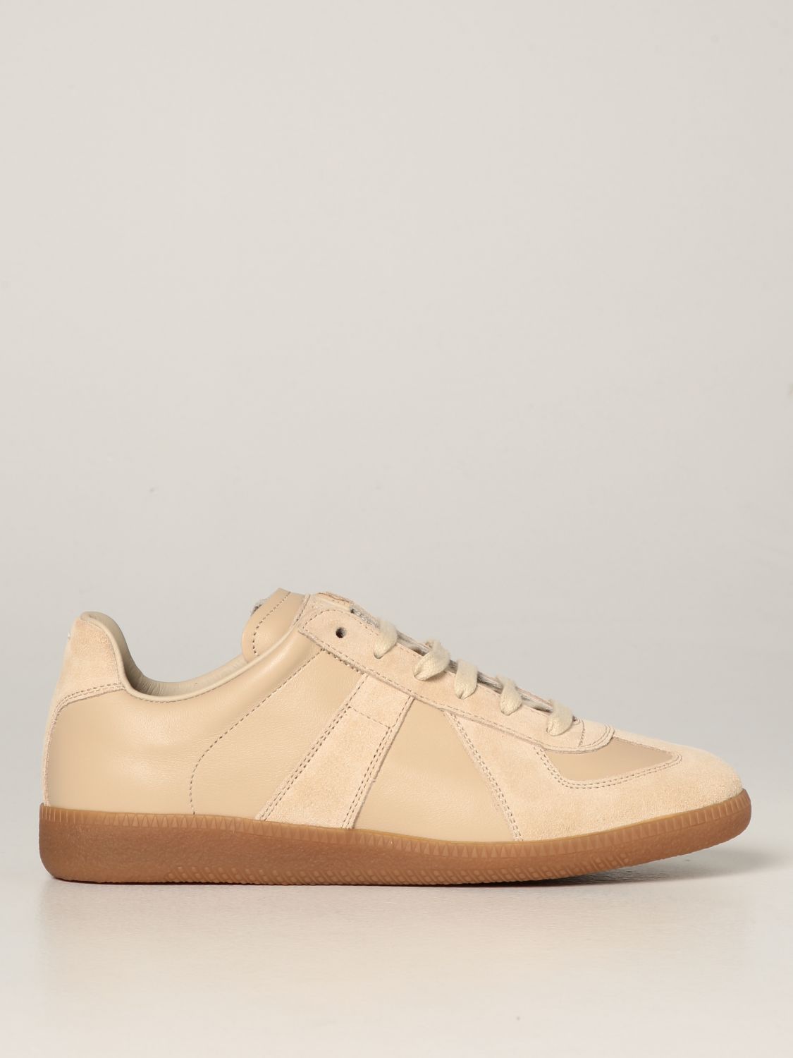 MAISON MARGIELA: Replica sneakers in leather and suede - Beige | Maison ...