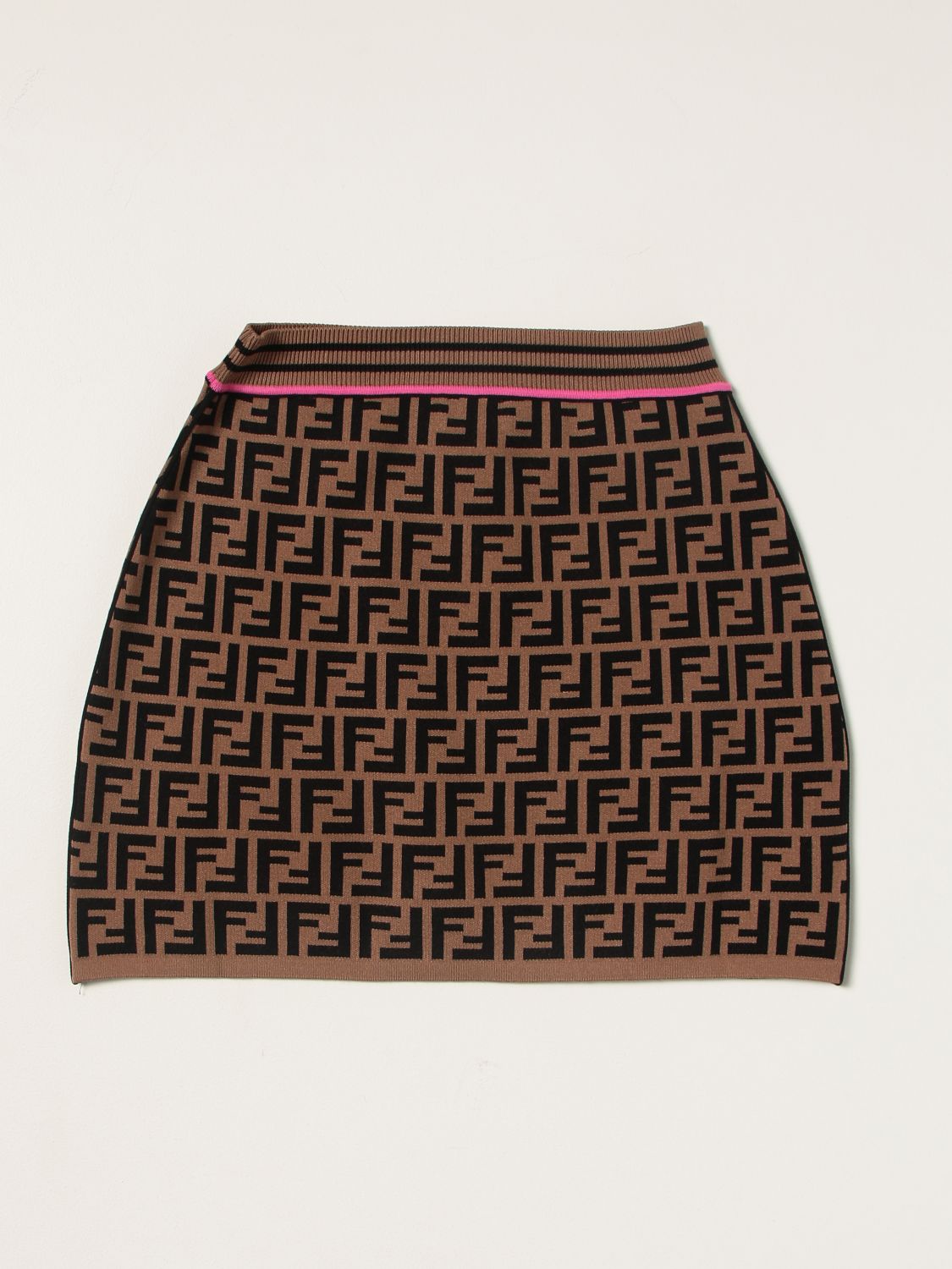 Skirt Fendi: Fendi viscose blend skirt with all-over FF logo pink 2