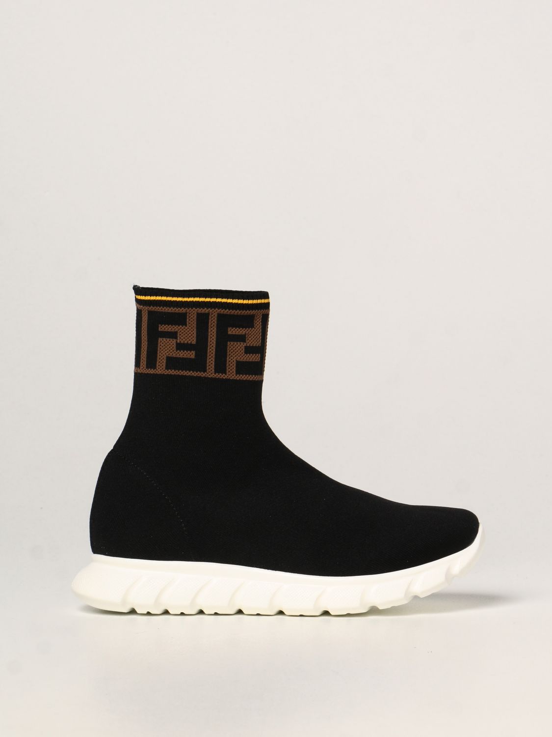 FENDI sneakers in knit with FF band Black Fendi shoes JMR322 A62L