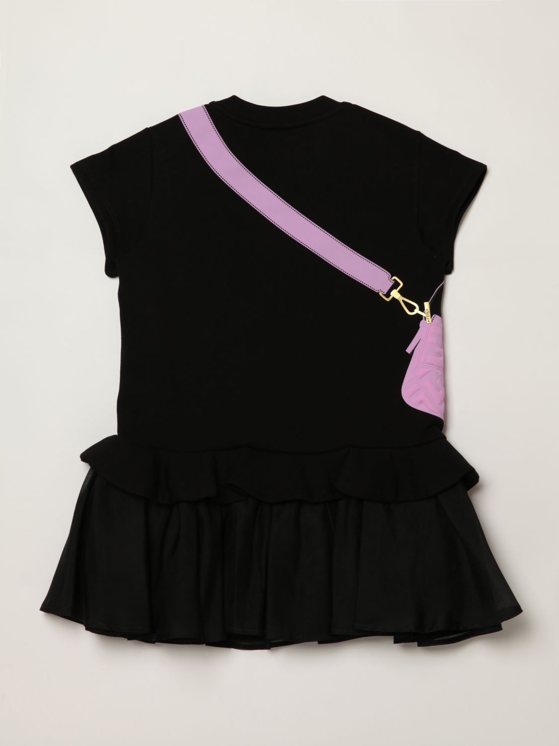 Dress Fendi: Fendi cotton dress with Fendi Baguette print black 2