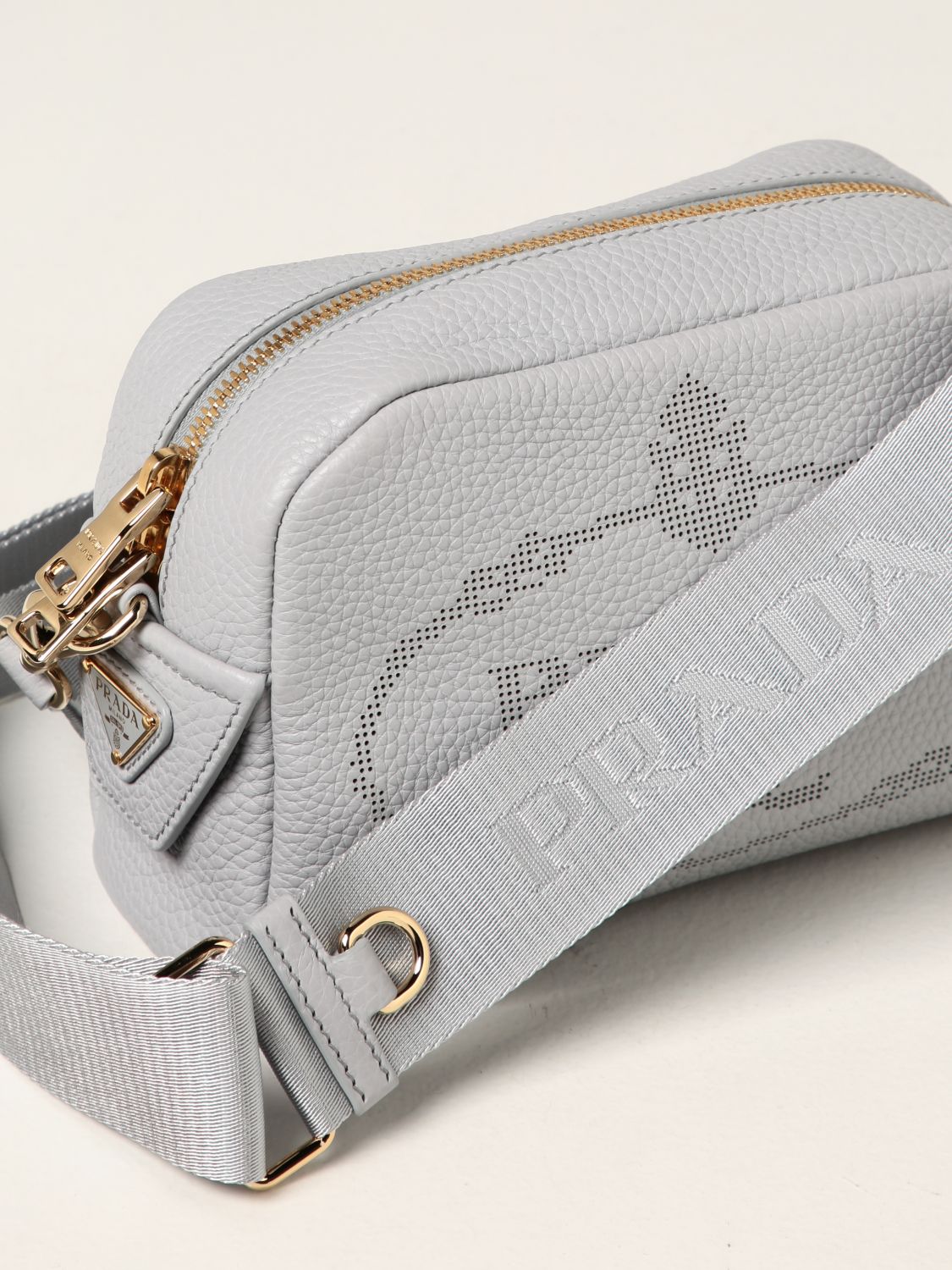 Мини-сумка Prada: Сумка через плечо Женское Prada жемчужный 4