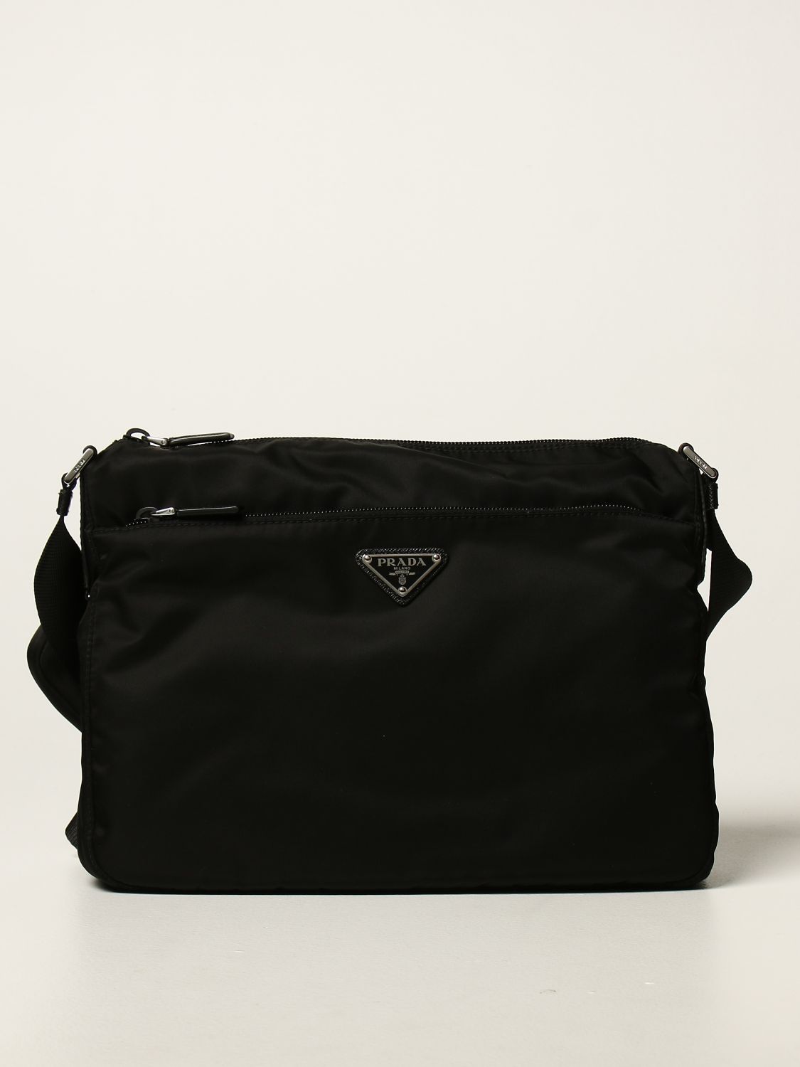 PRADA: nylon crossbody bag - Black | Prada crossbody bags 1BC421 RV44 ...