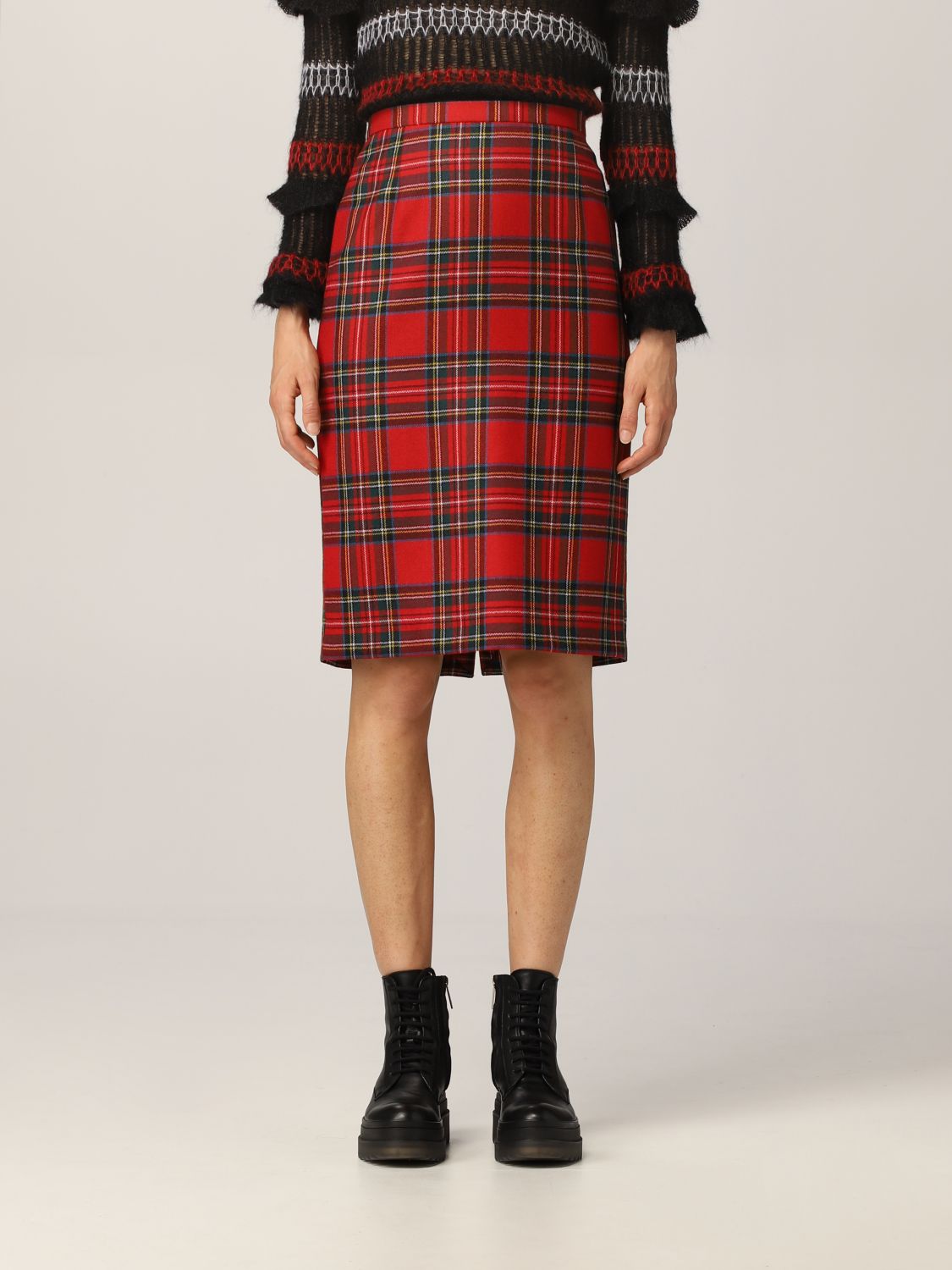 tartan cotton skirt | Red Valentino skirt WR3RAD005YF online on GIGLIO.COM