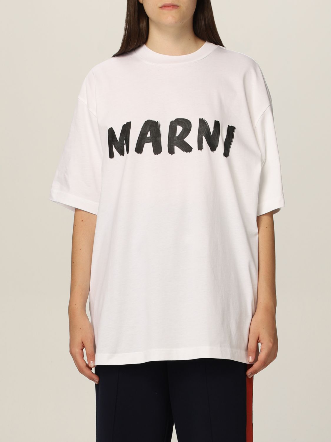 MARNI: cotton t-shirt with logo - White | Marni t-shirt THJET49EPH