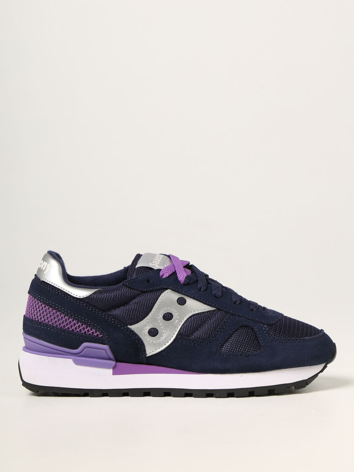 SAUCONY: Shadow sneakers in suede and technical fabric - Blue | Saucony ...