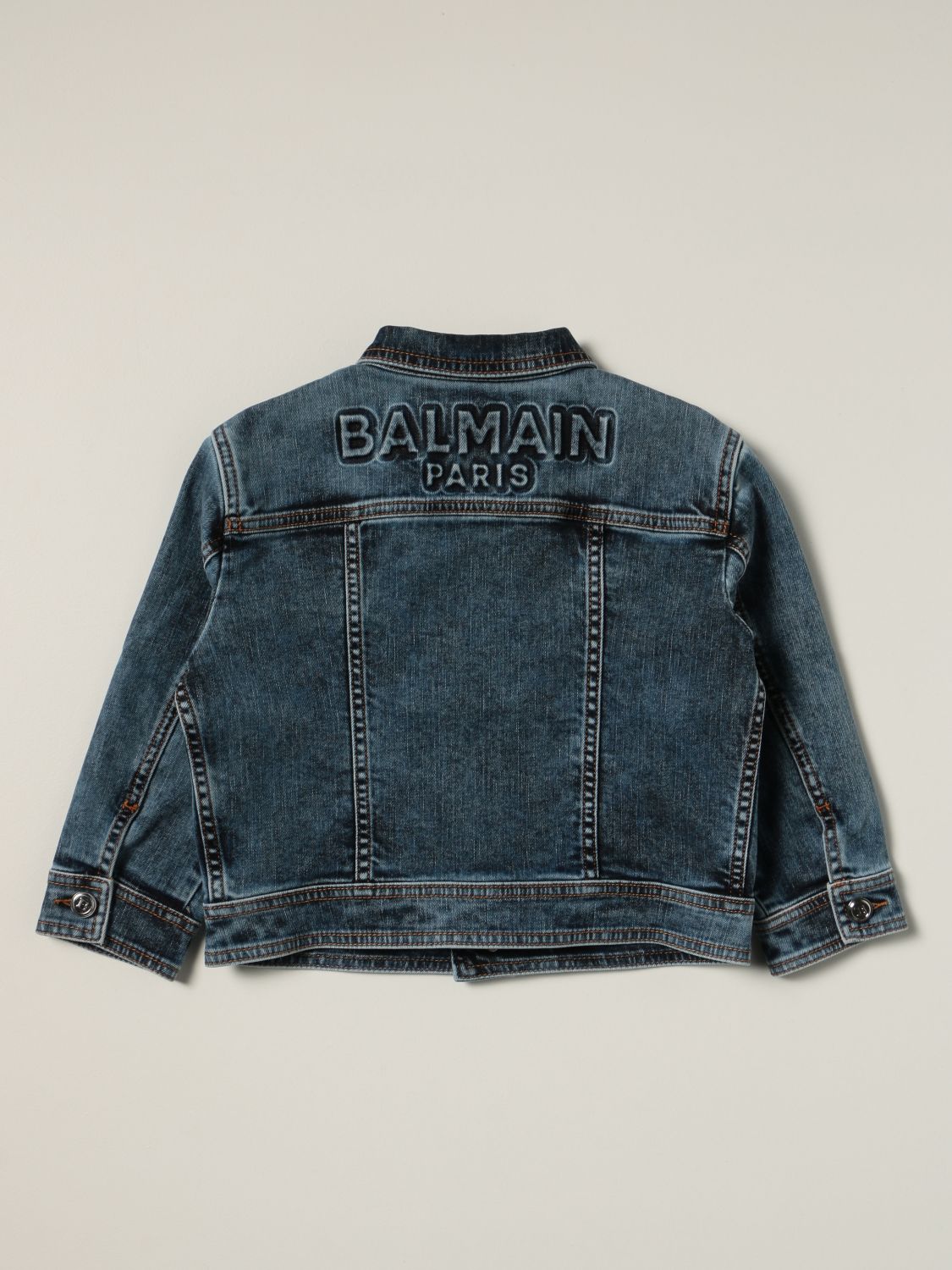 Jacket Balmain: Balmain denim jacket with back logo denim 2