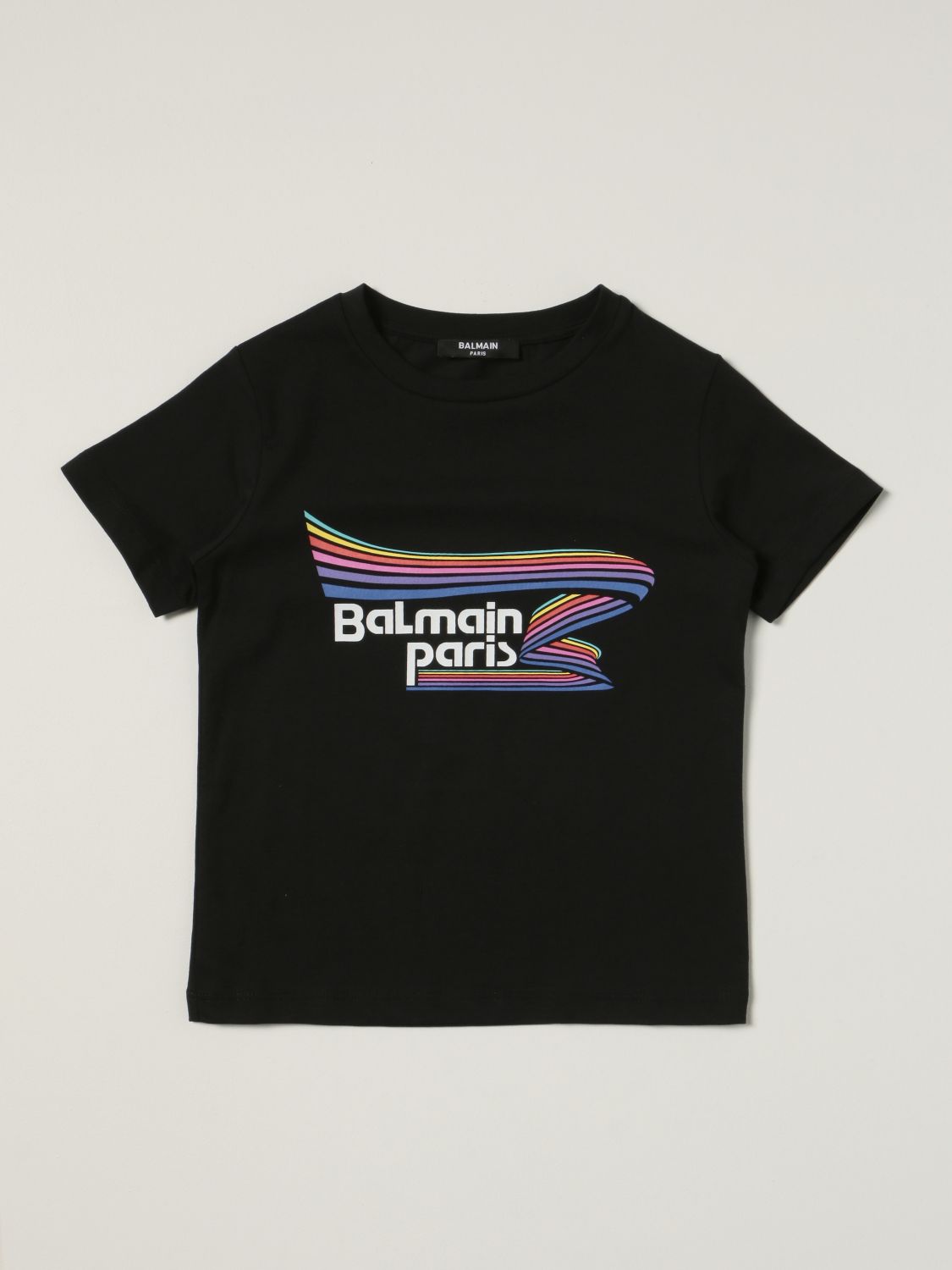 Balmain cotton T-shirt with rainbow logo