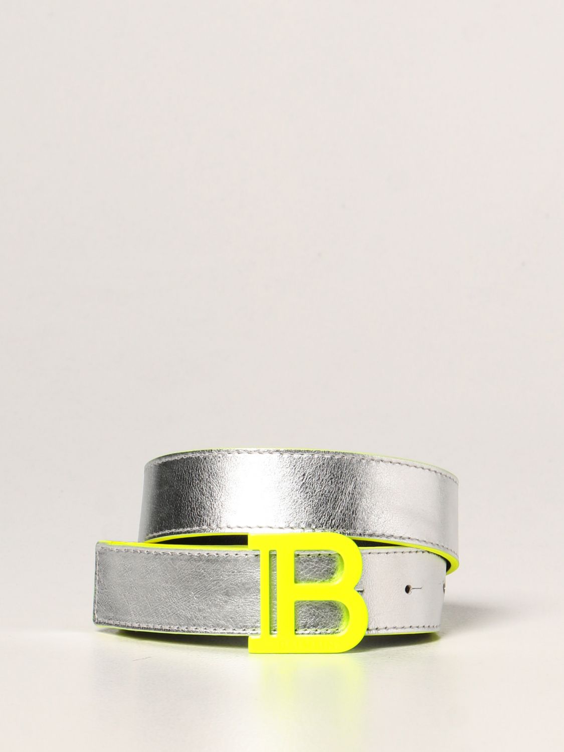 Belt Balmain: Balmain belt in laminated leather silver 1