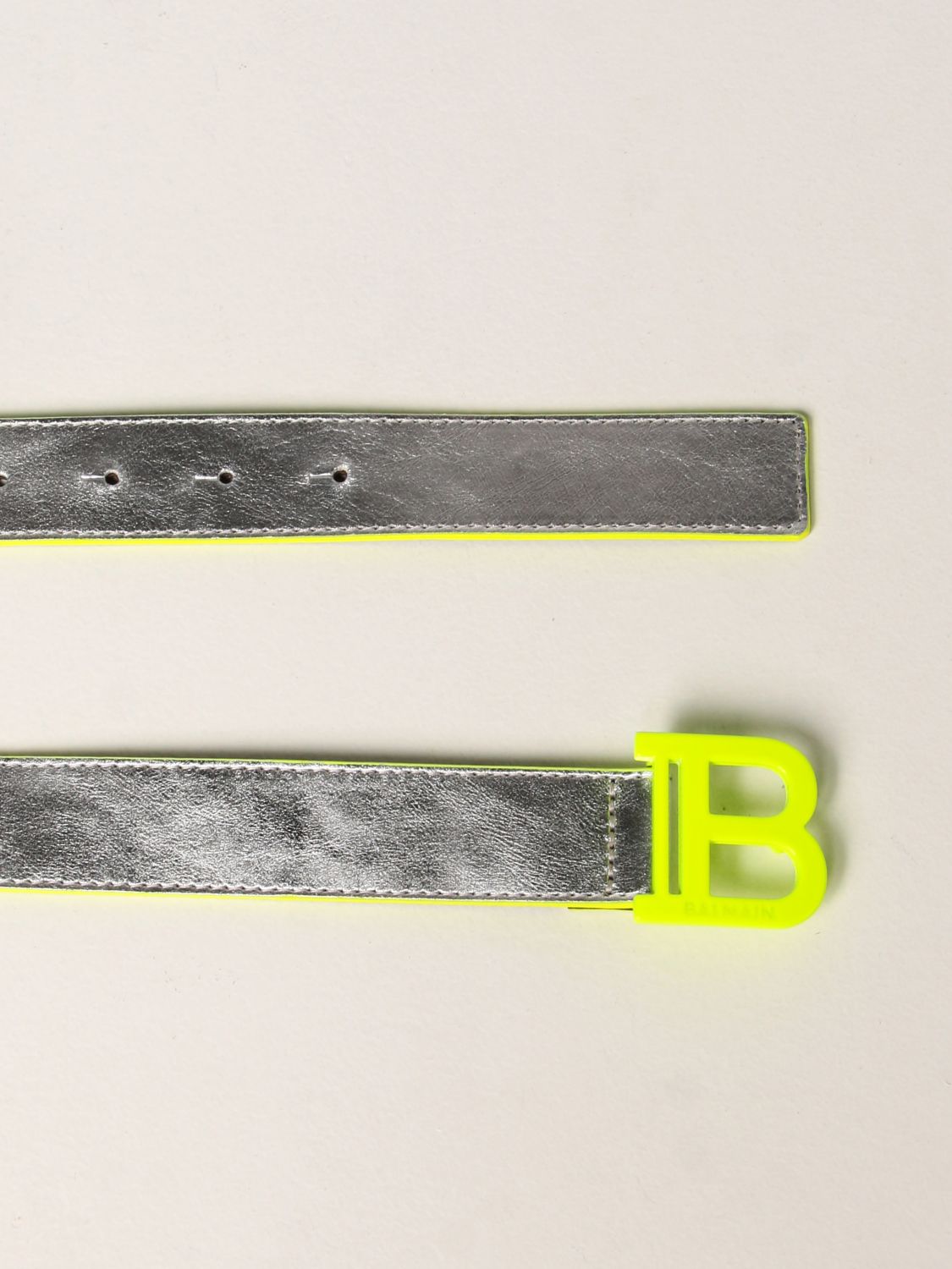 Belt Balmain: Balmain belt in laminated leather silver 2