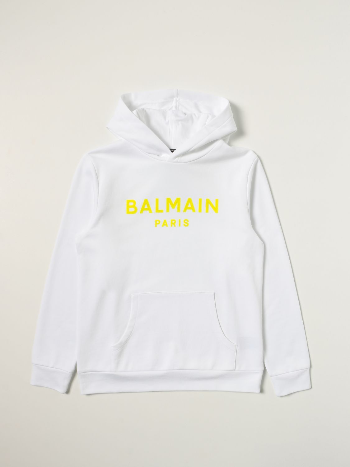 Sweater Balmain: Balmain cotton sweatshirt with logo yellow 1