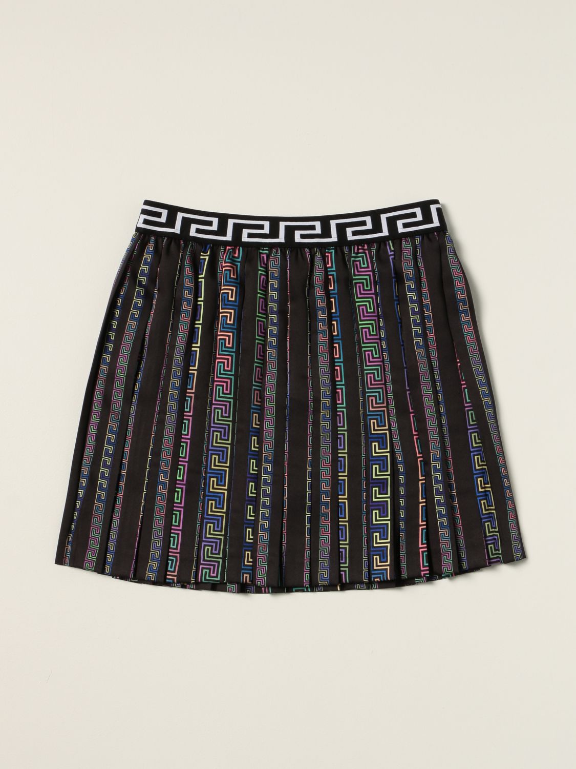 Skirt Young Versace: Versace Young pleated mini skirt with greek multicolor 1