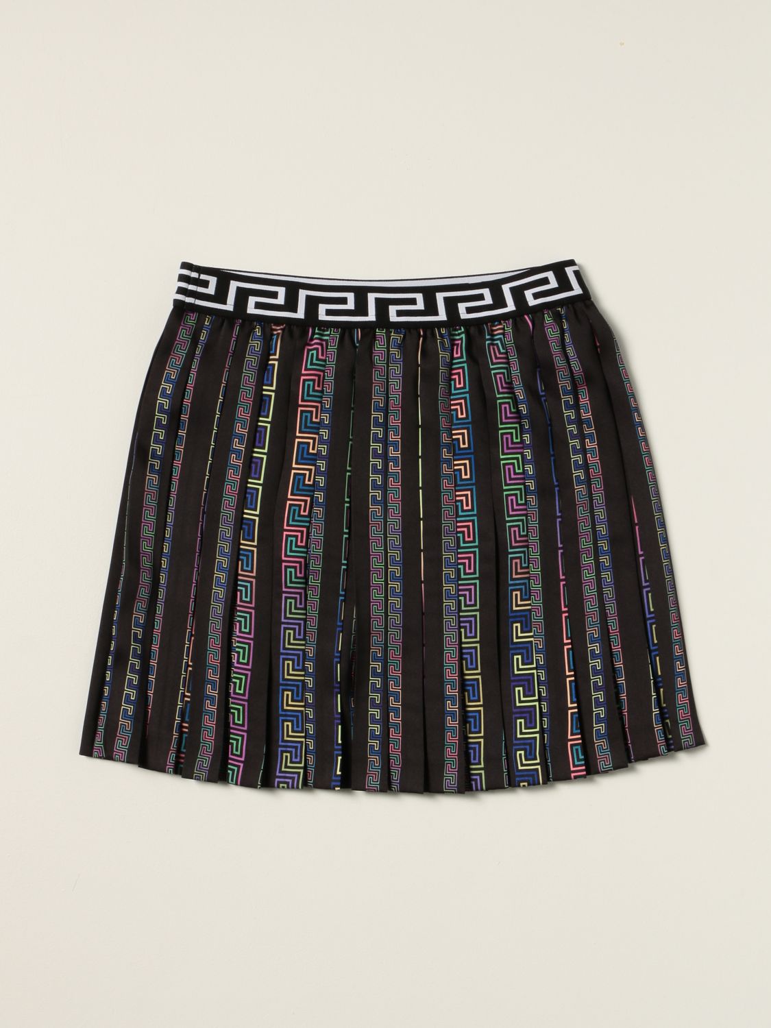 Skirt Young Versace: Versace Young pleated mini skirt with greek multicolor 2