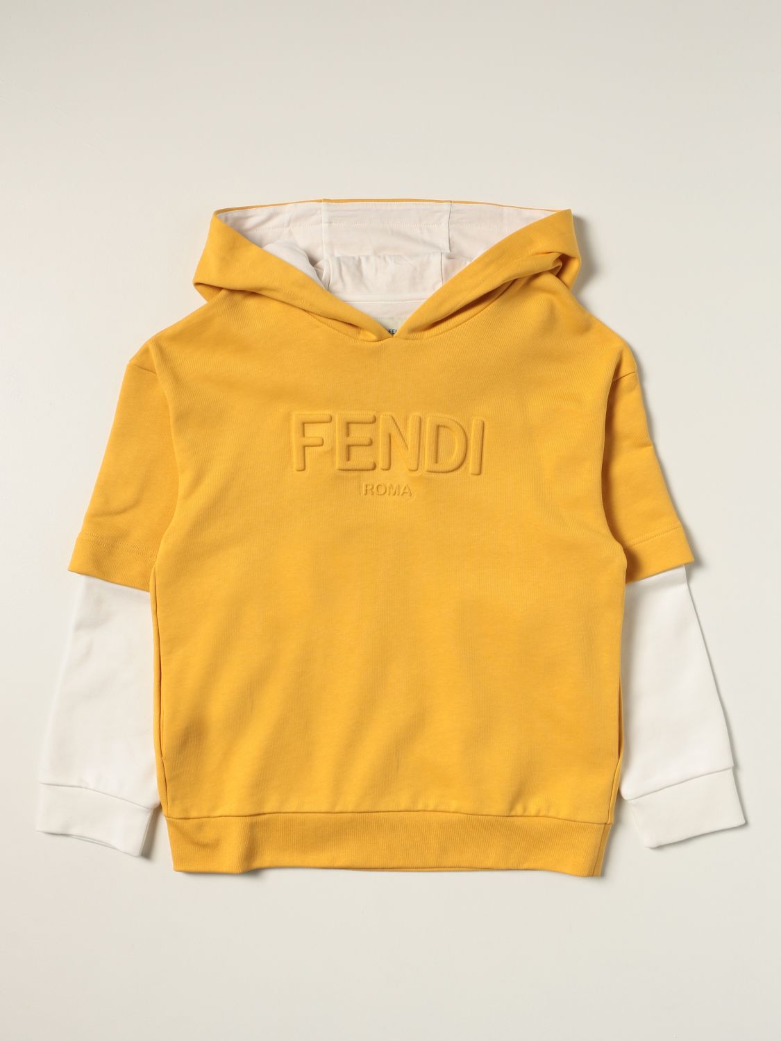 Sweater Fendi: Fendi sweatshirt in cotton jersey ocher 1