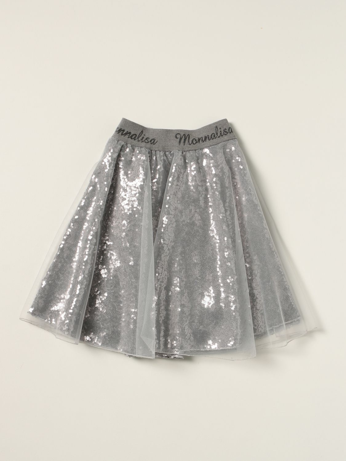 Skirt Monnalisa: Monnalisa sequin skirt grey 1