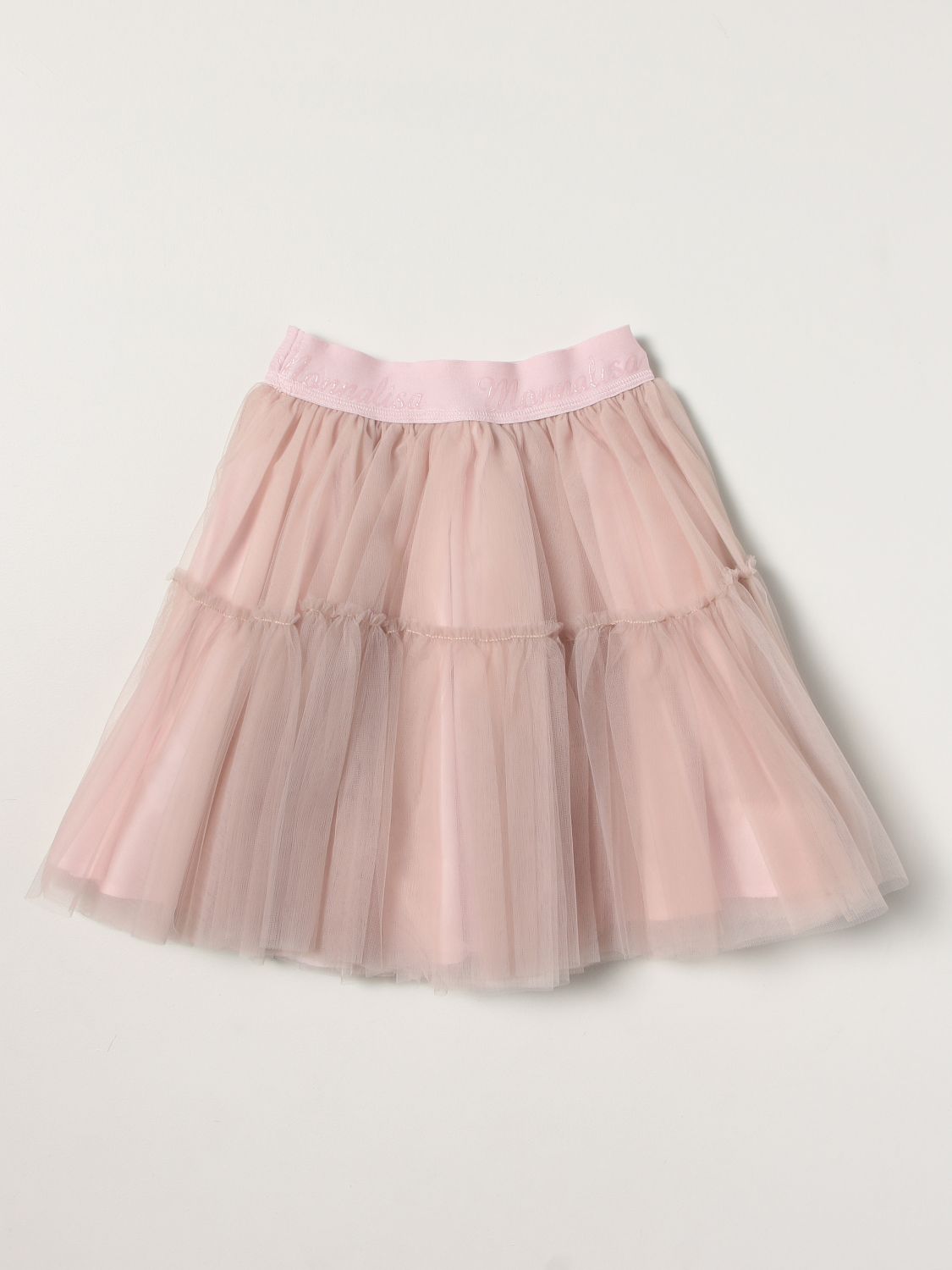 Skirt Monnalisa: Monnalisa skirt in tulle with ruches leather 2