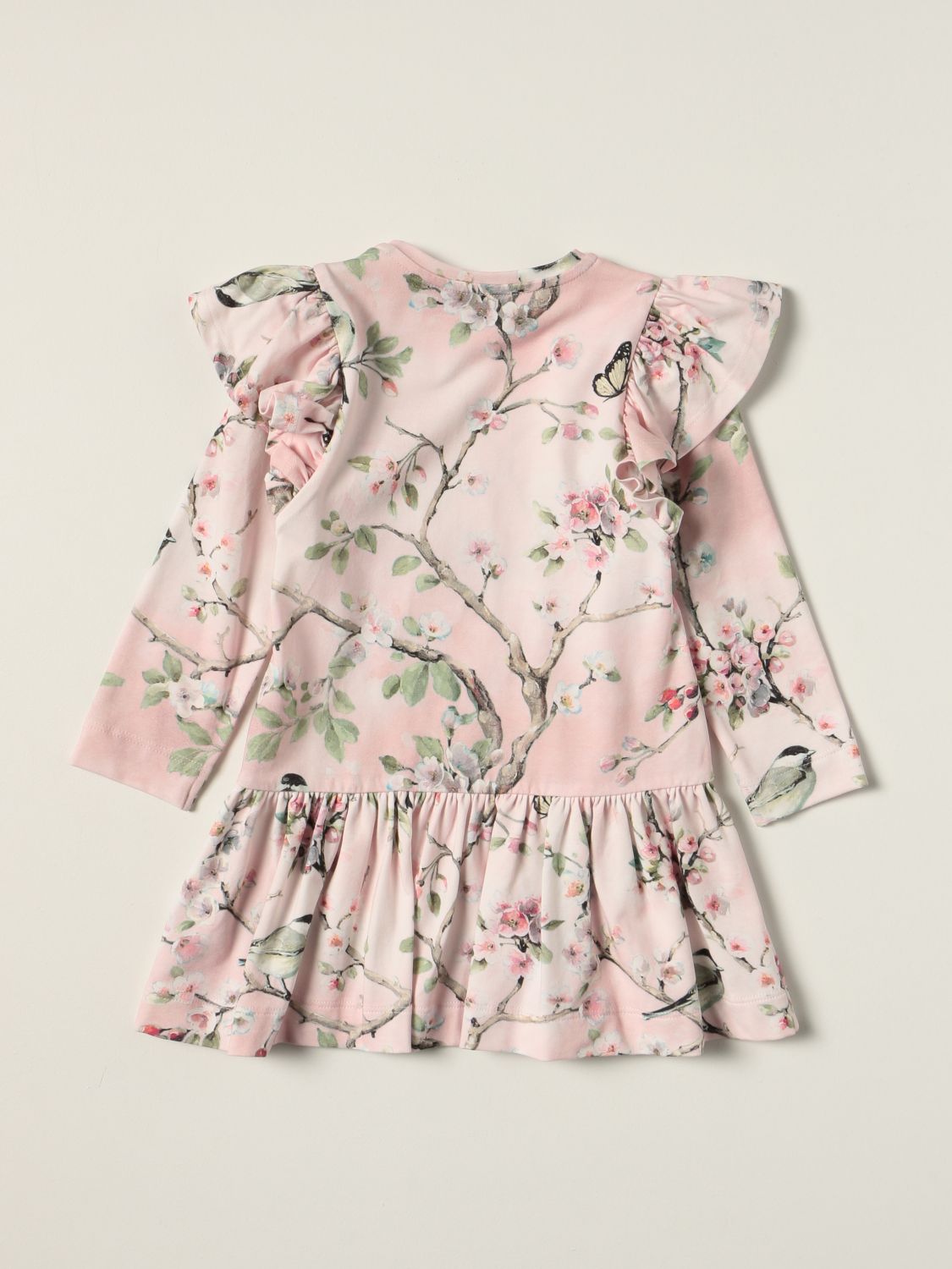 Dress Monnalisa: Monnalisa dress in floral patterned cotton pink 2