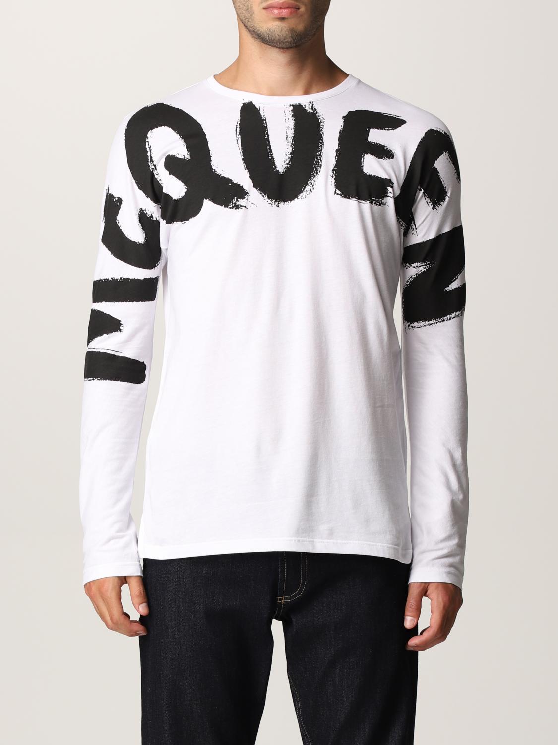 Alexander McQueen Logo Collar Cotton Long-Sleeve Shirt